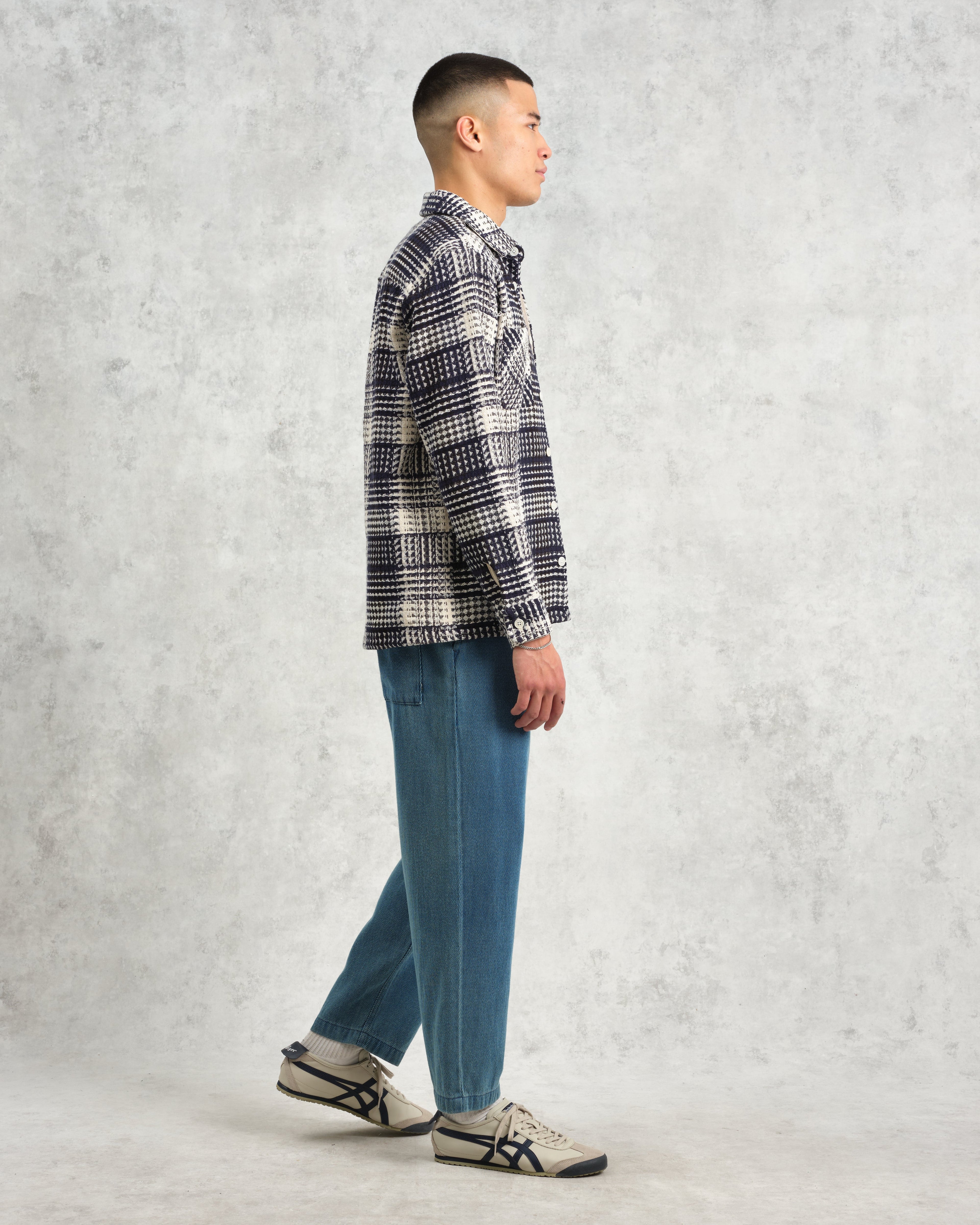 Whiting - Navy And Ecru Addle Check Overshirt
