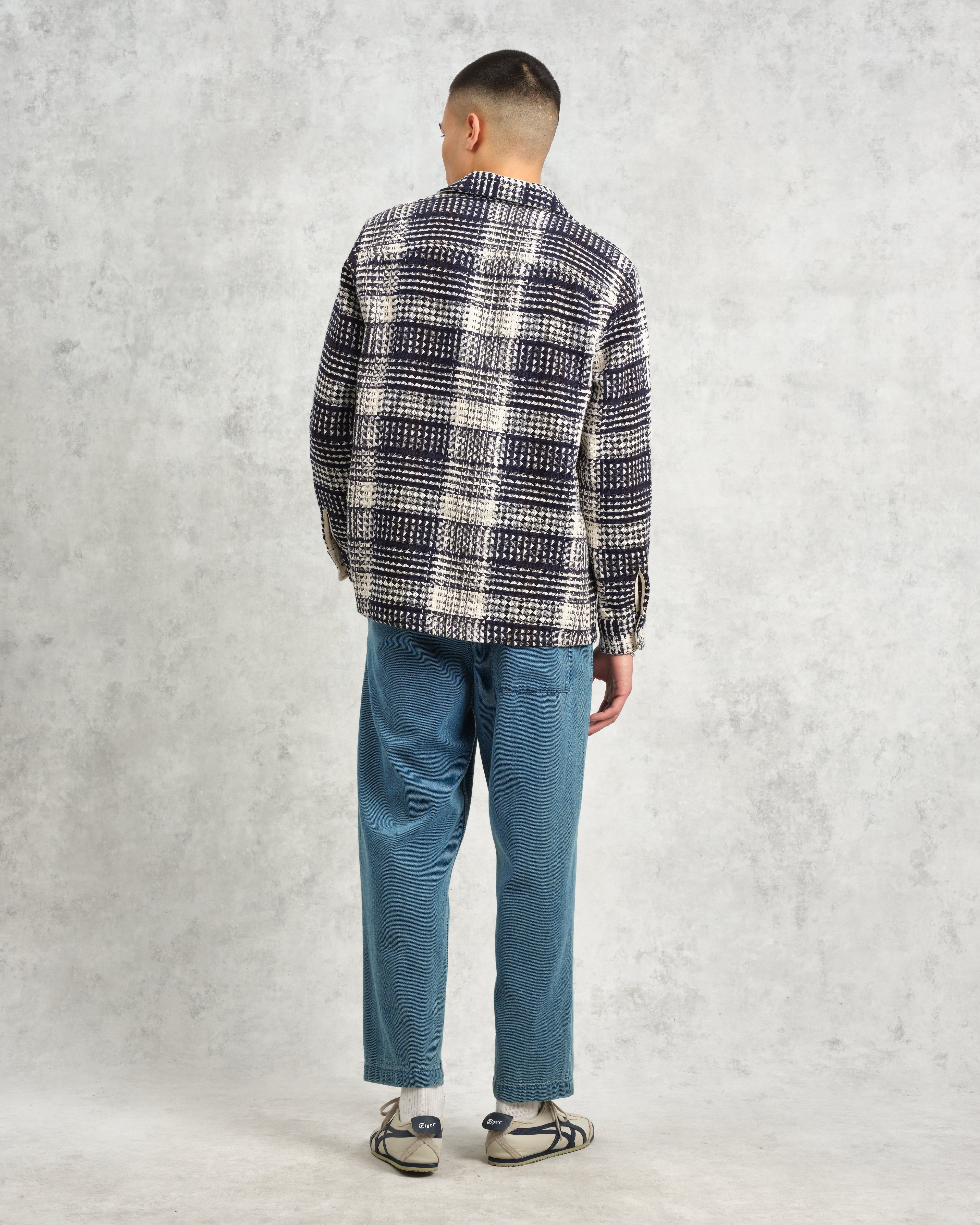 Whiting - Navy And Ecru Addle Check Overshirt