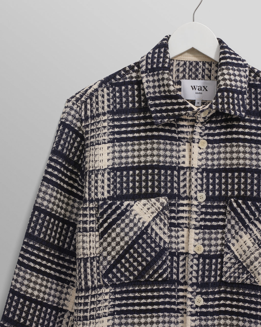 Whiting - Navy And Ecru Addle Check Overshirt