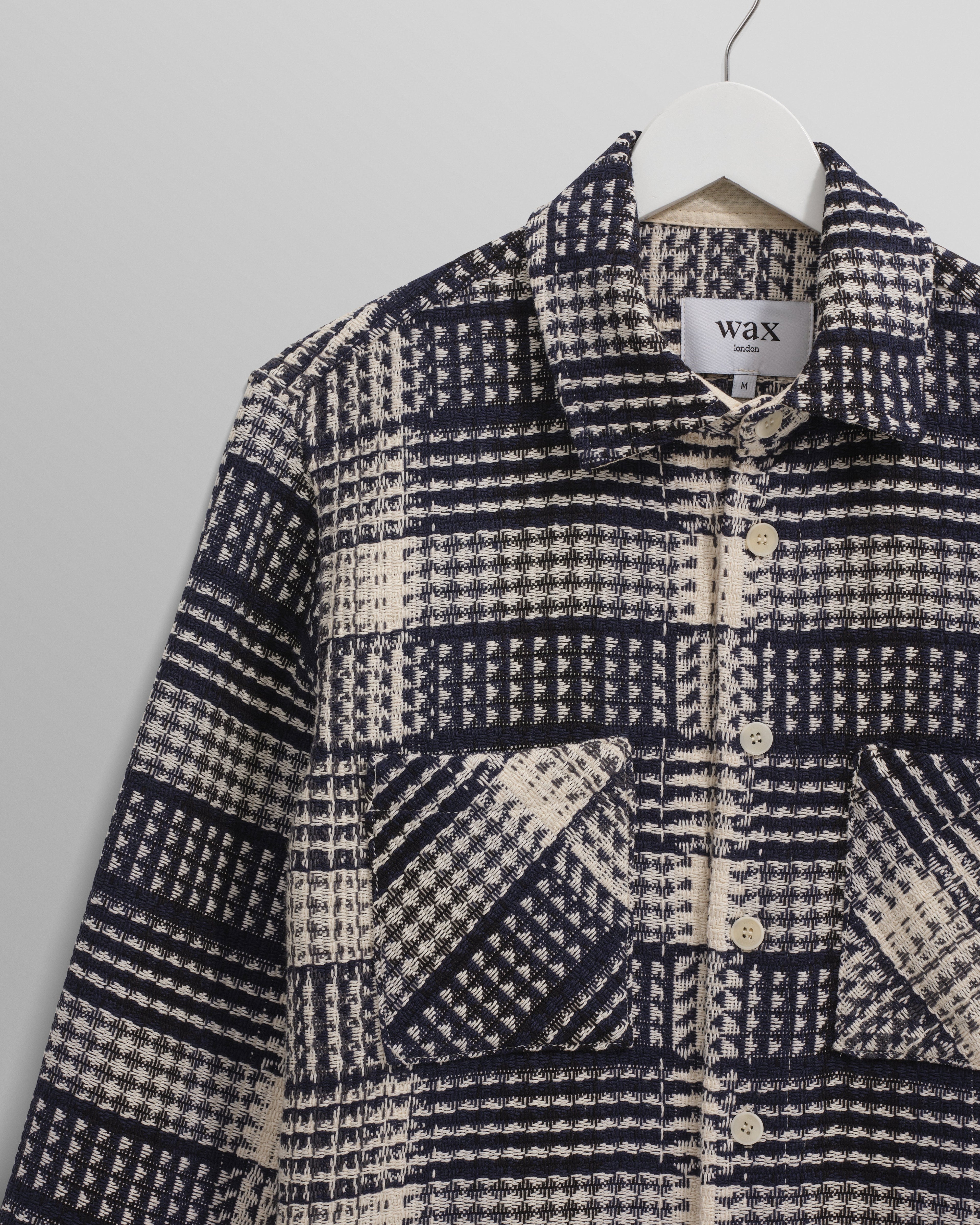 Whiting - Navy And Ecru Addle Check Overshirt