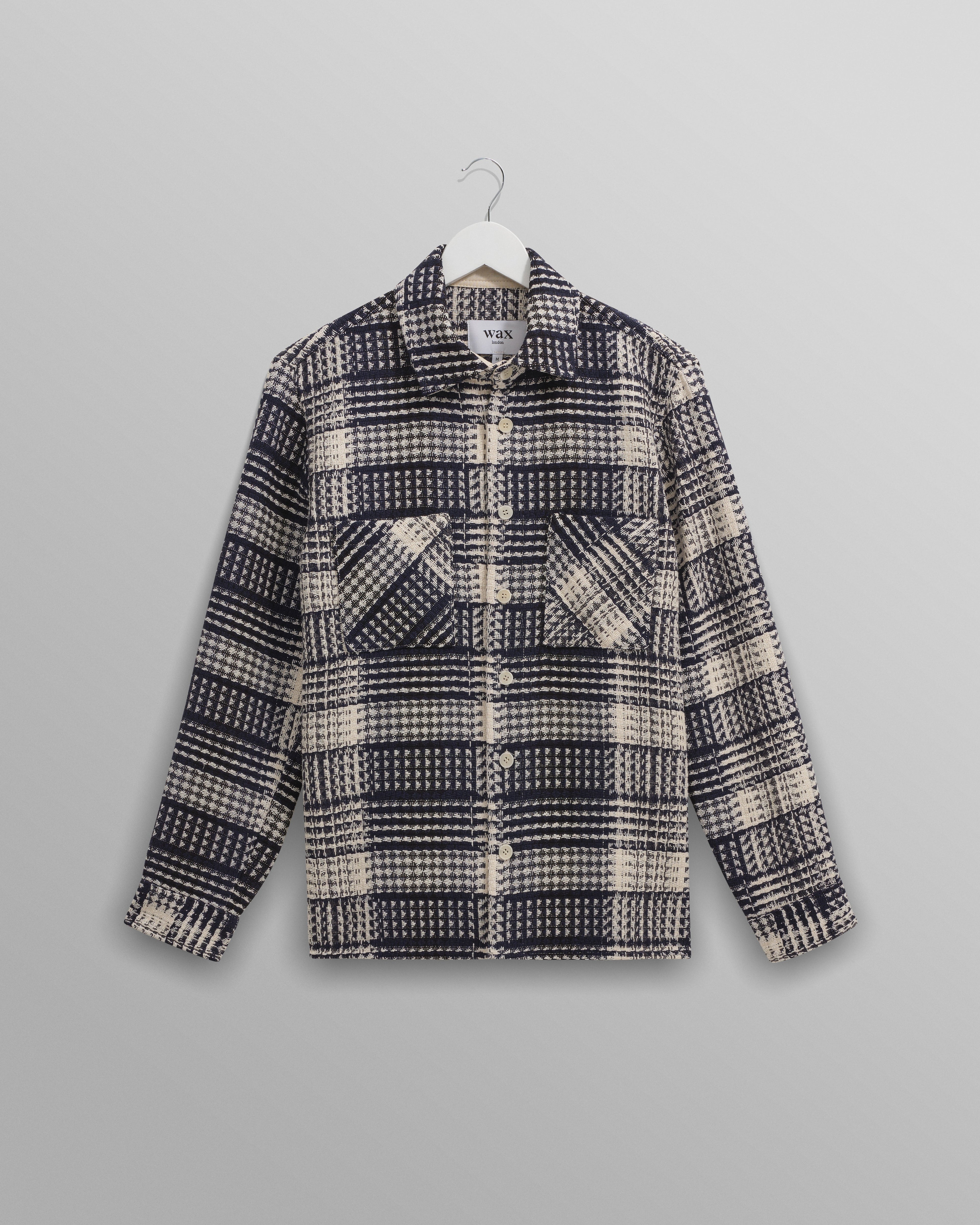 Whiting - Navy And Ecru Addle Check Overshirt