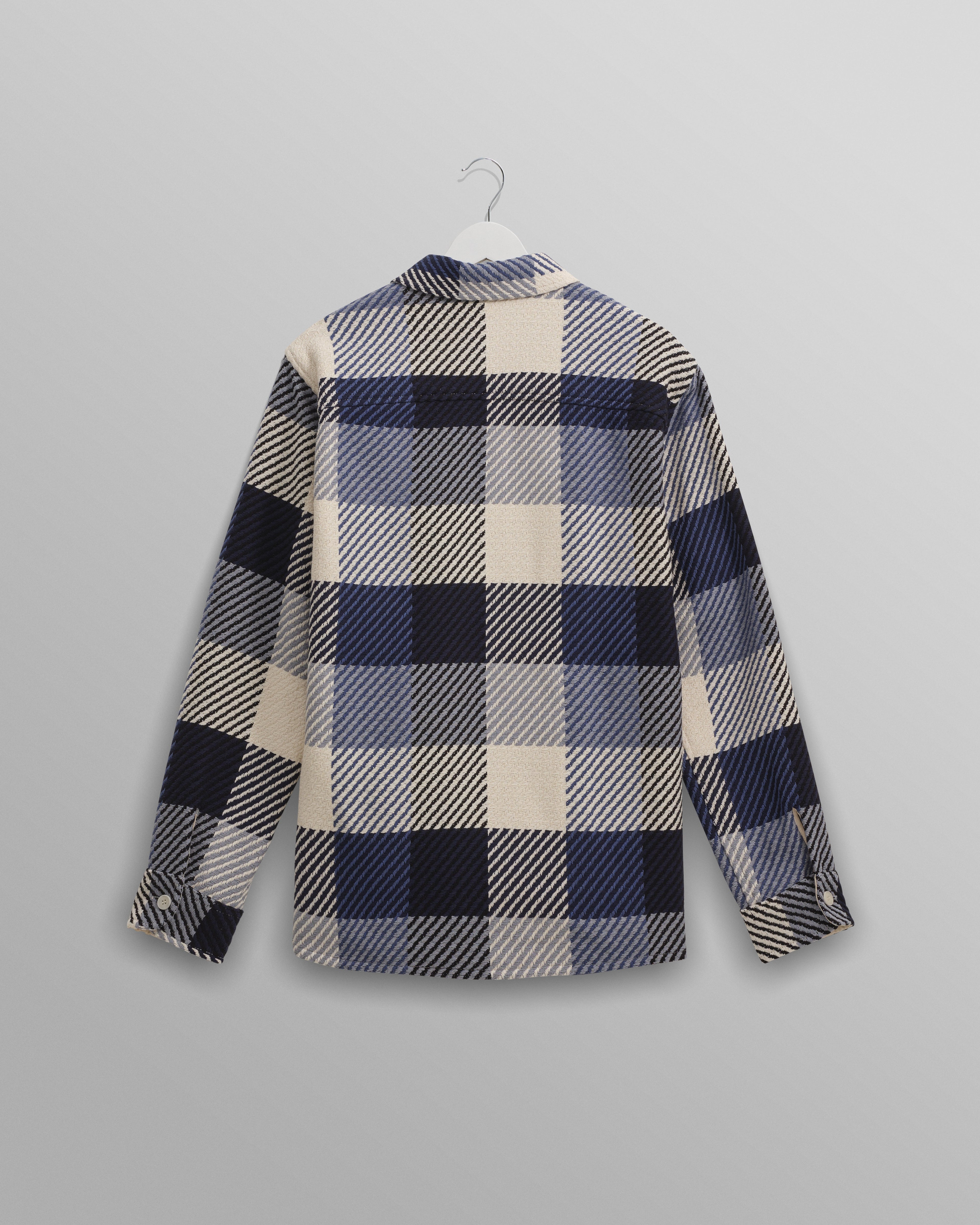 Whiting - Navy And Ecru Block Check Overshirt