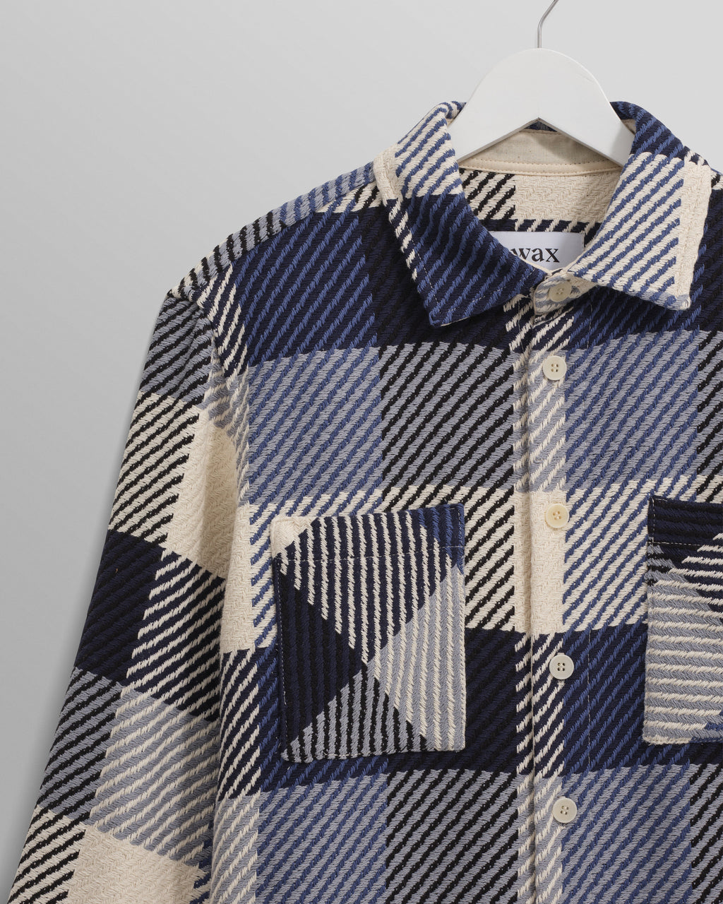 Whiting - Navy And Ecru Block Check Overshirt