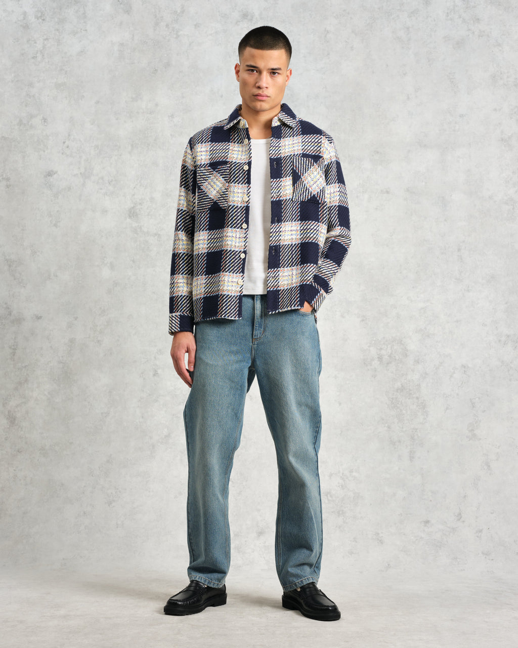 Whiting - Navy And Multicolour Hutton Check Overshirt