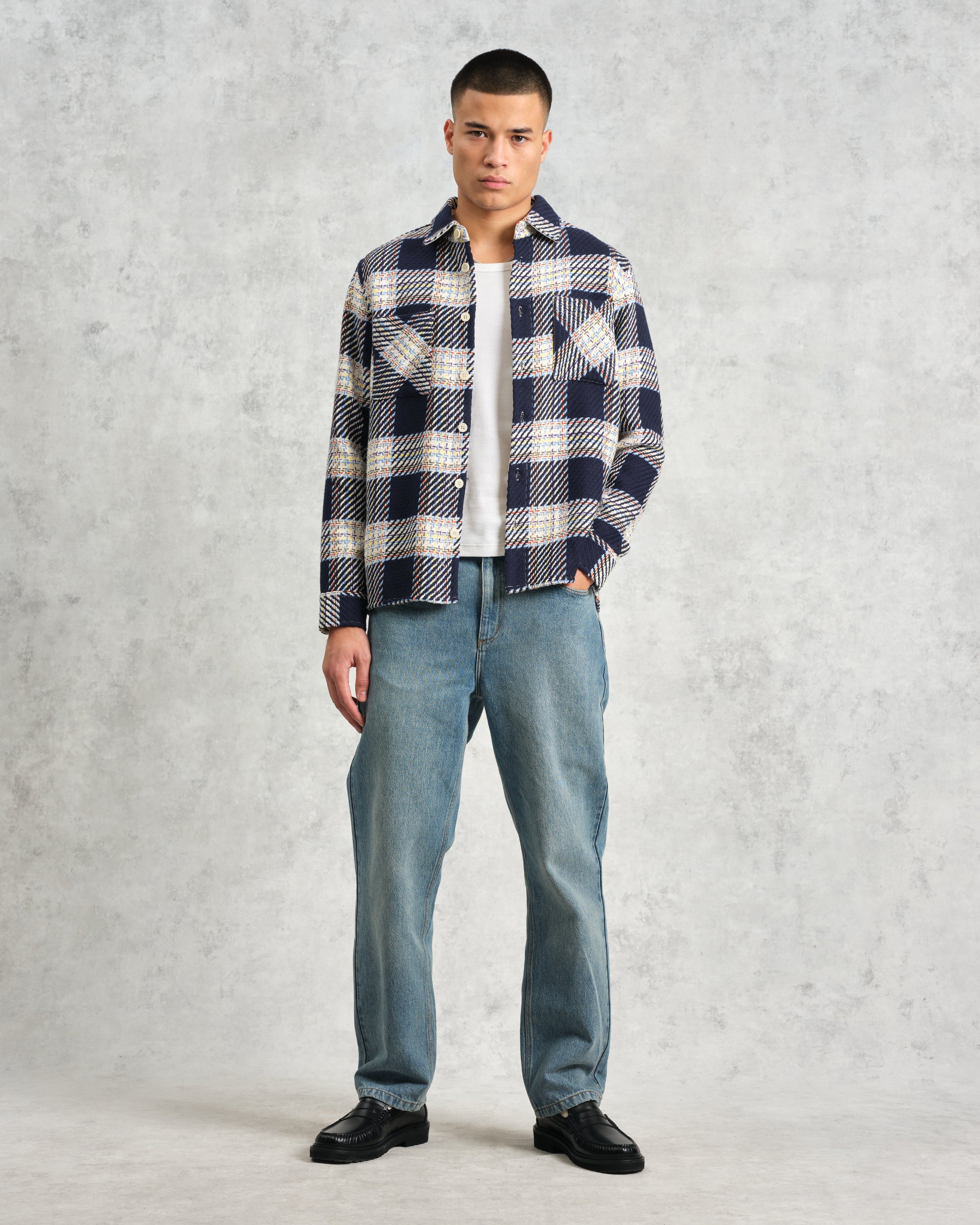 Whiting - Navy And Multicolour Hutton Check Overshirt