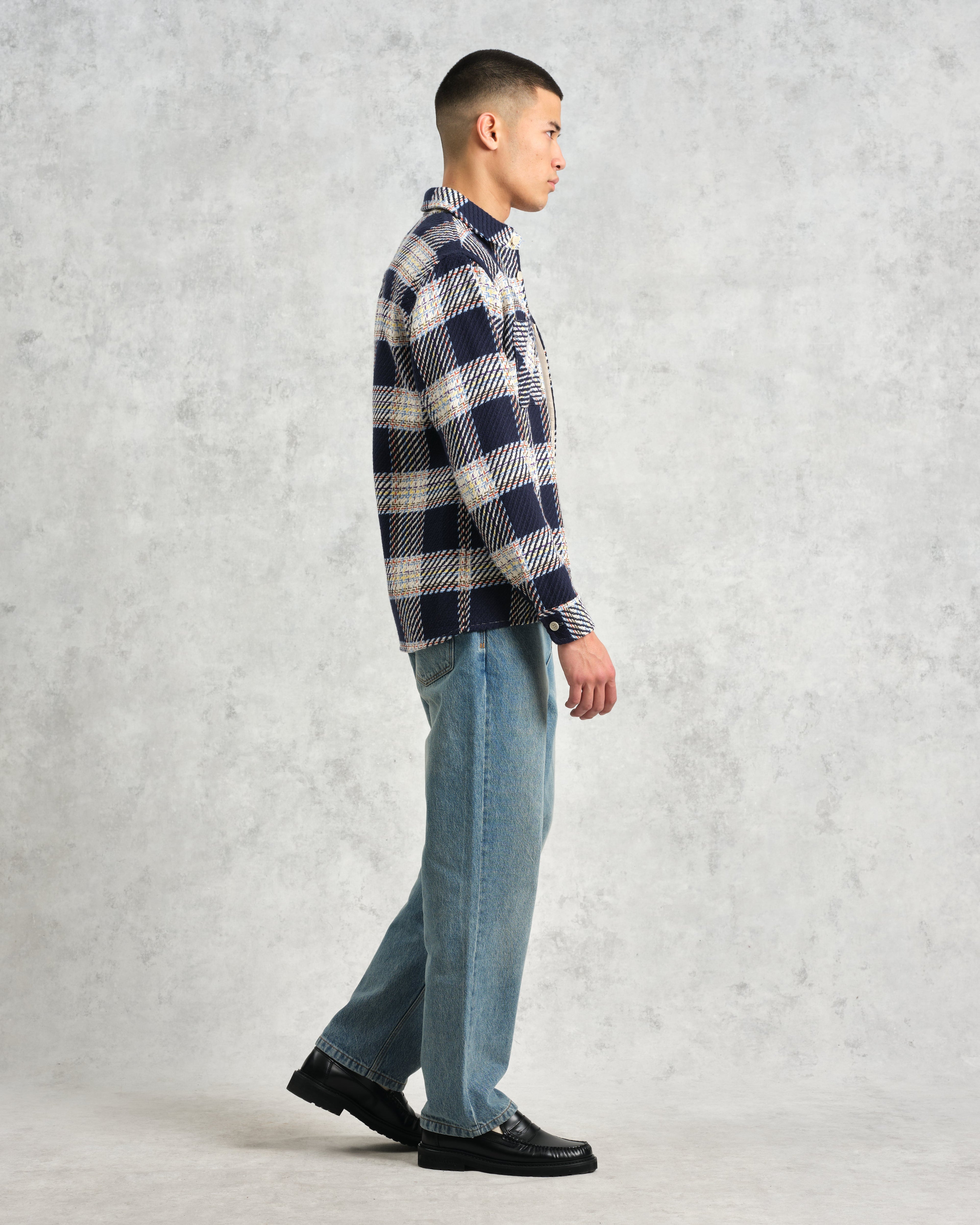 Whiting - Navy And Multicolour Hutton Check Overshirt