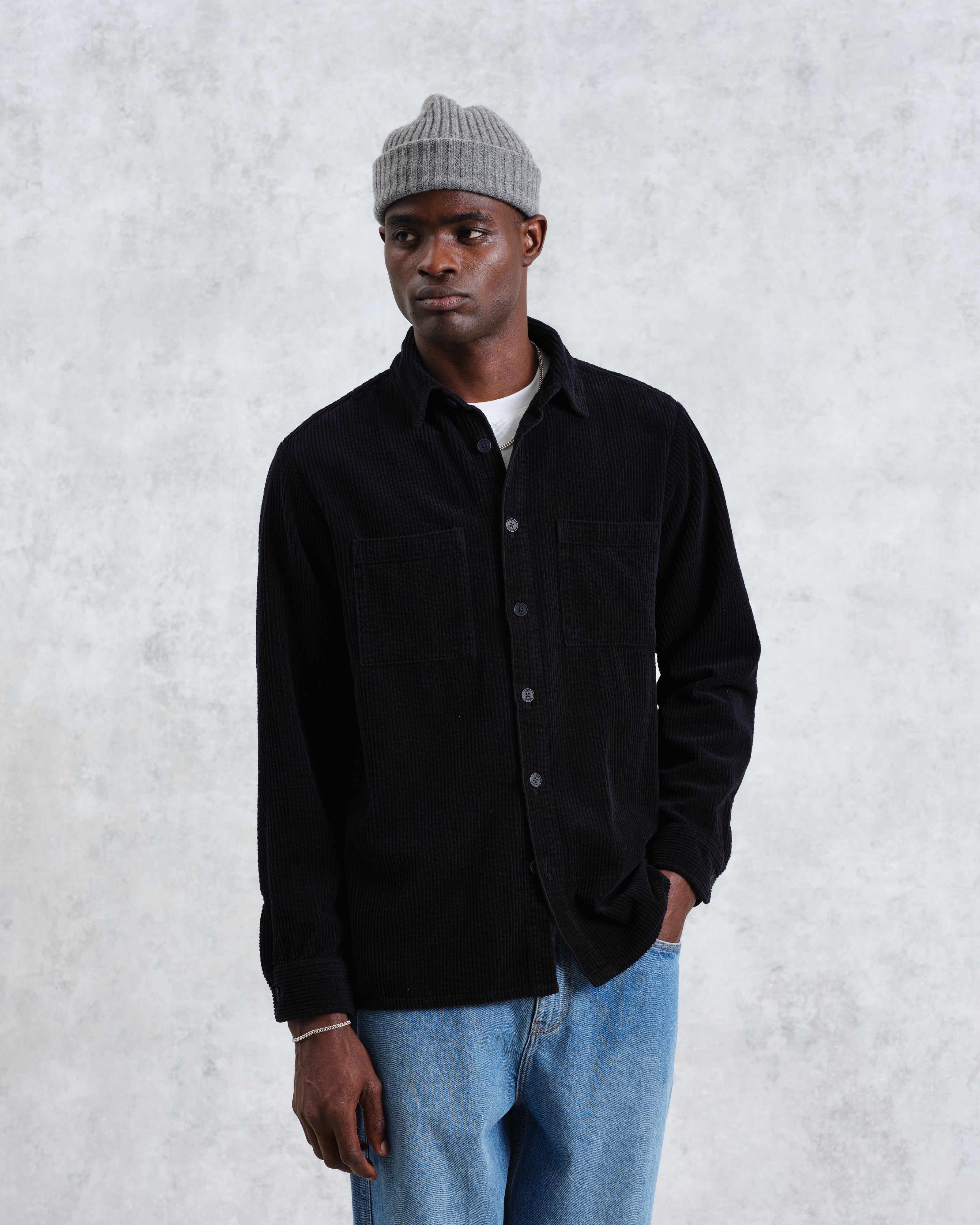 Whiting - Navy Jumbo Corduroy Overshirt