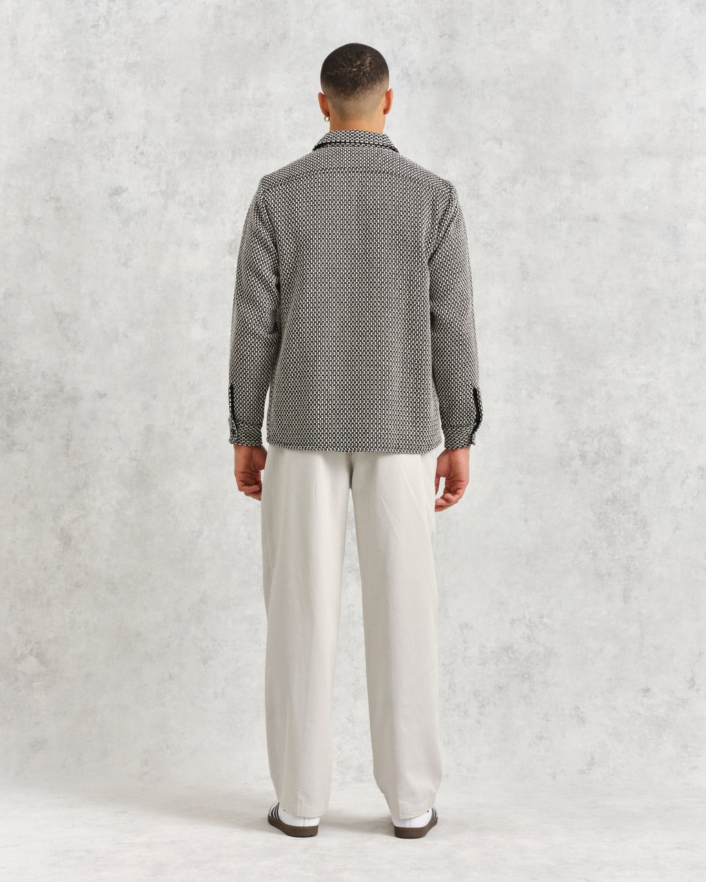 Whiting Overshirt Black/Ecru Stepney