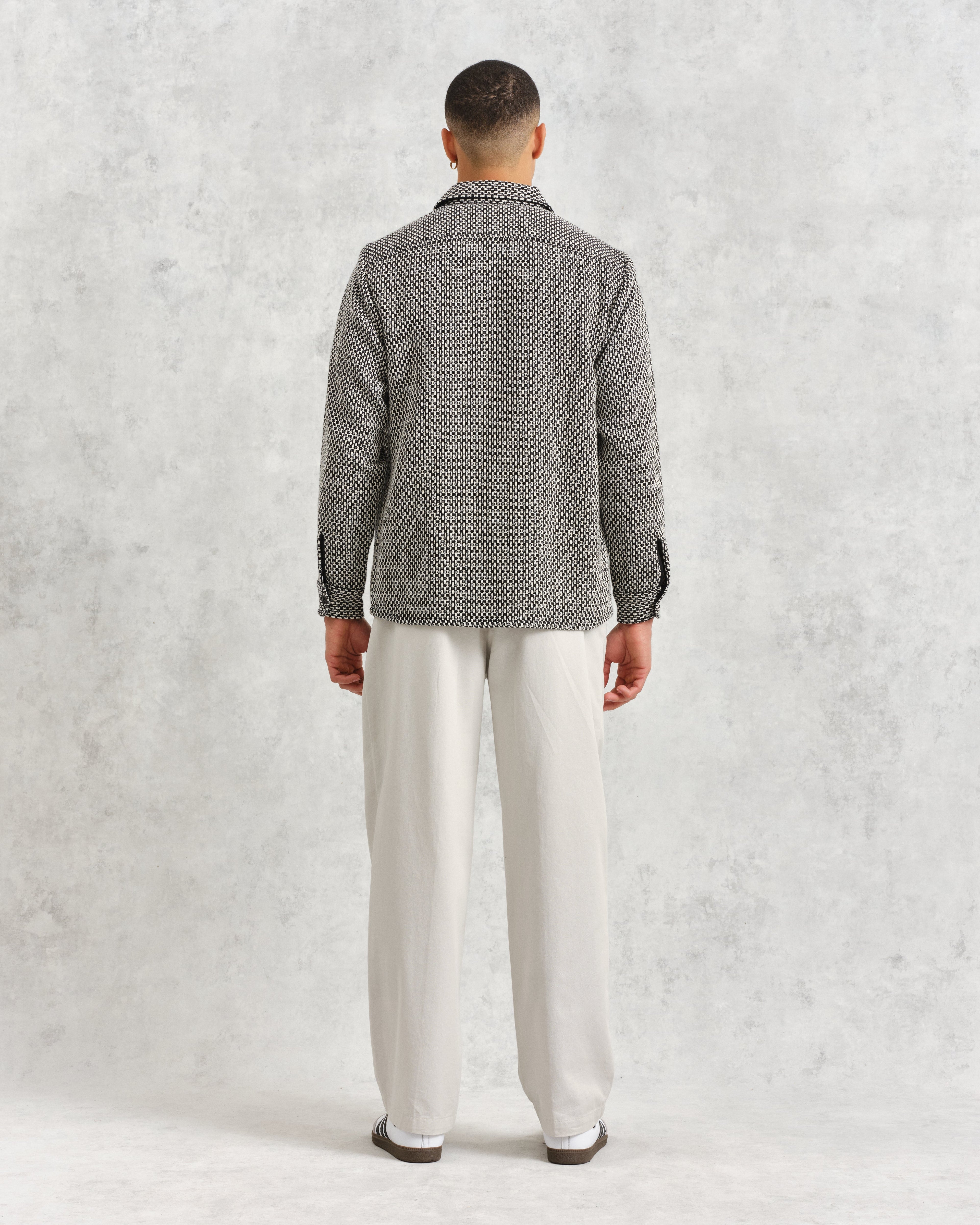 Whiting Overshirt Black/Ecru Stepney