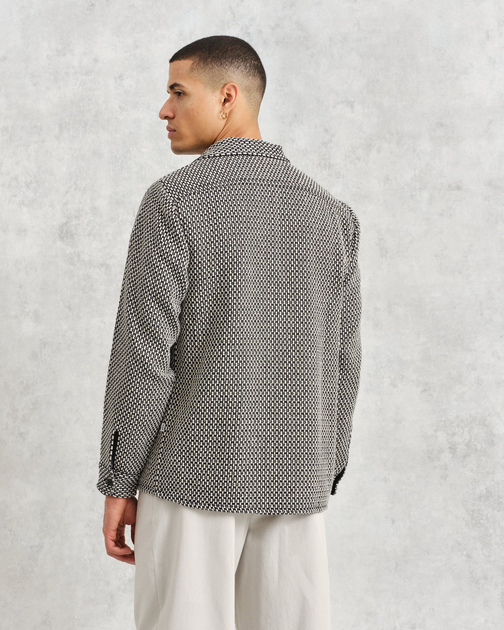 Whiting Overshirt Black/Ecru Stepney