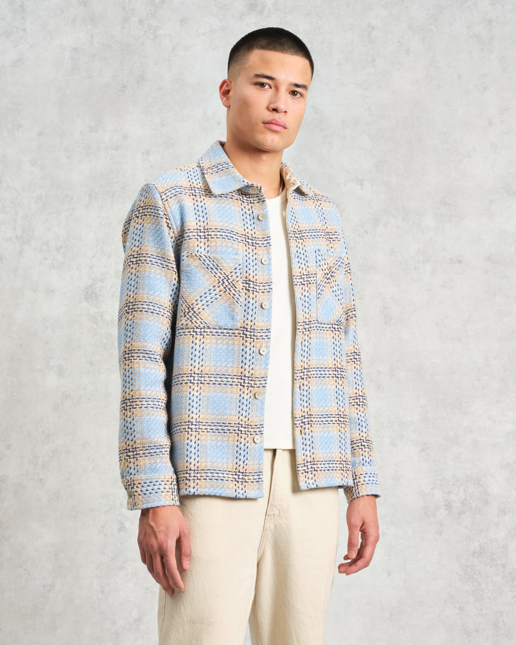 Whiting - Pale Blue Earl Check Overshirt