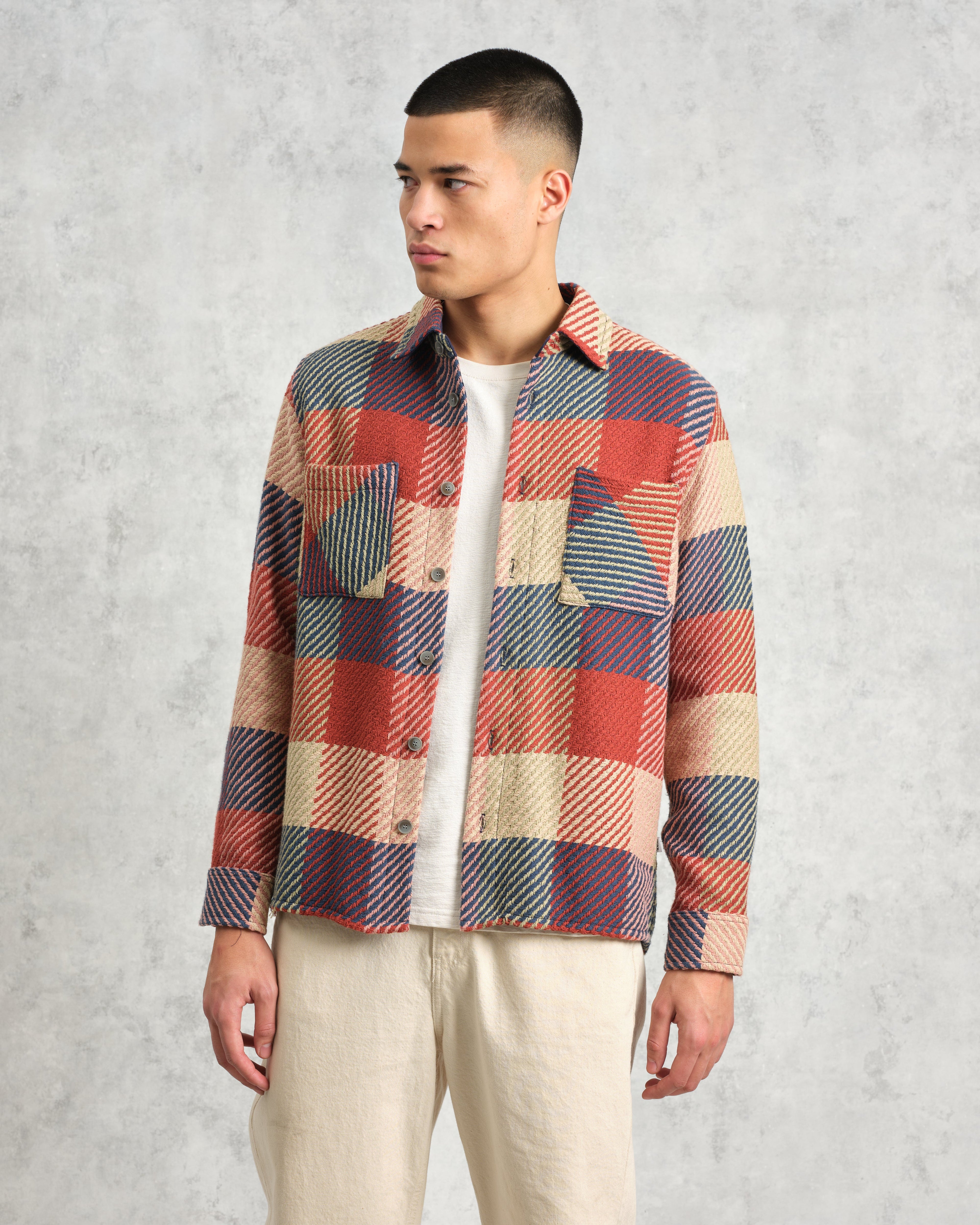 Whiting - Red And Multicolour Block Check Overshirt