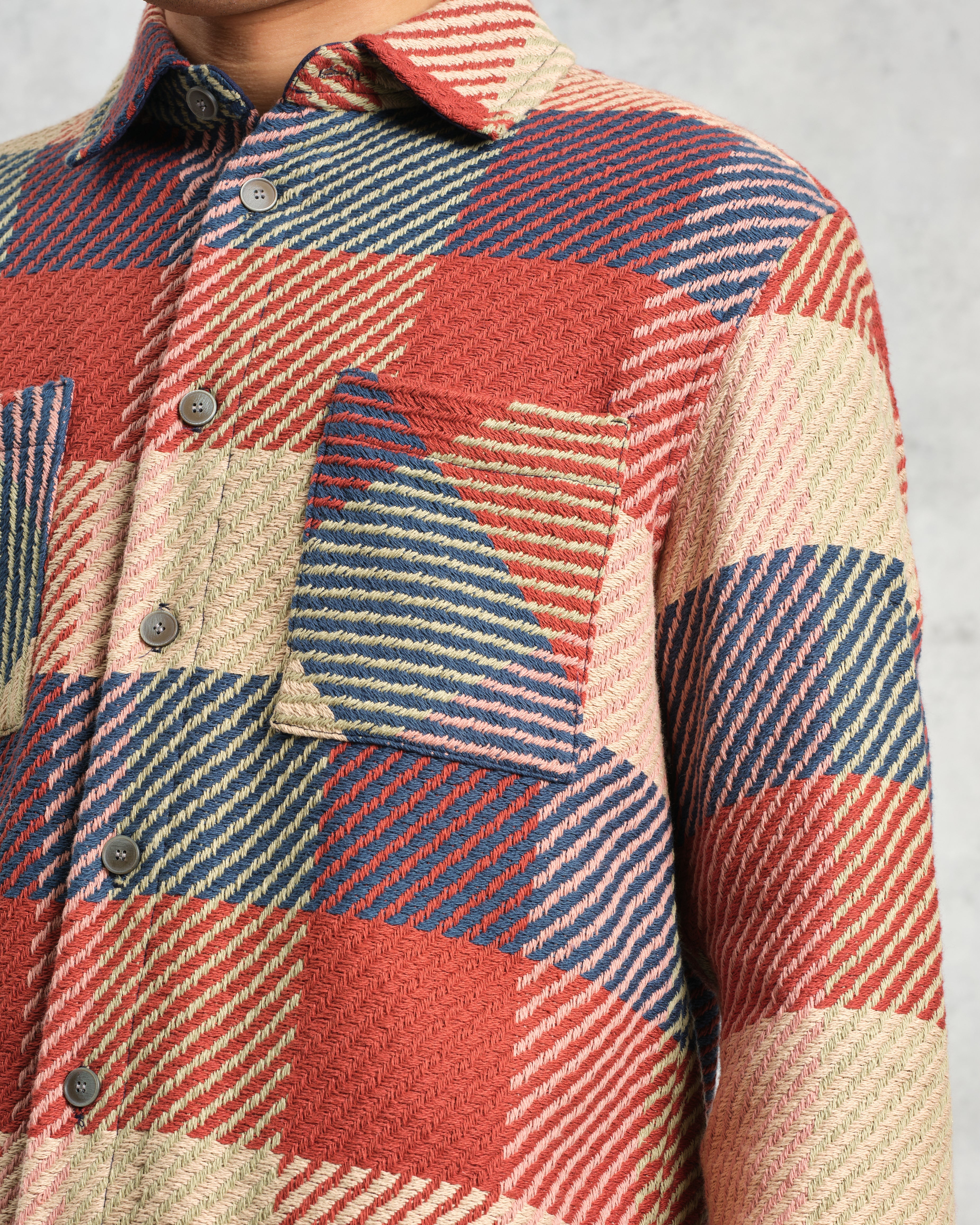 Whiting - Red And Multicolour Block Check Overshirt