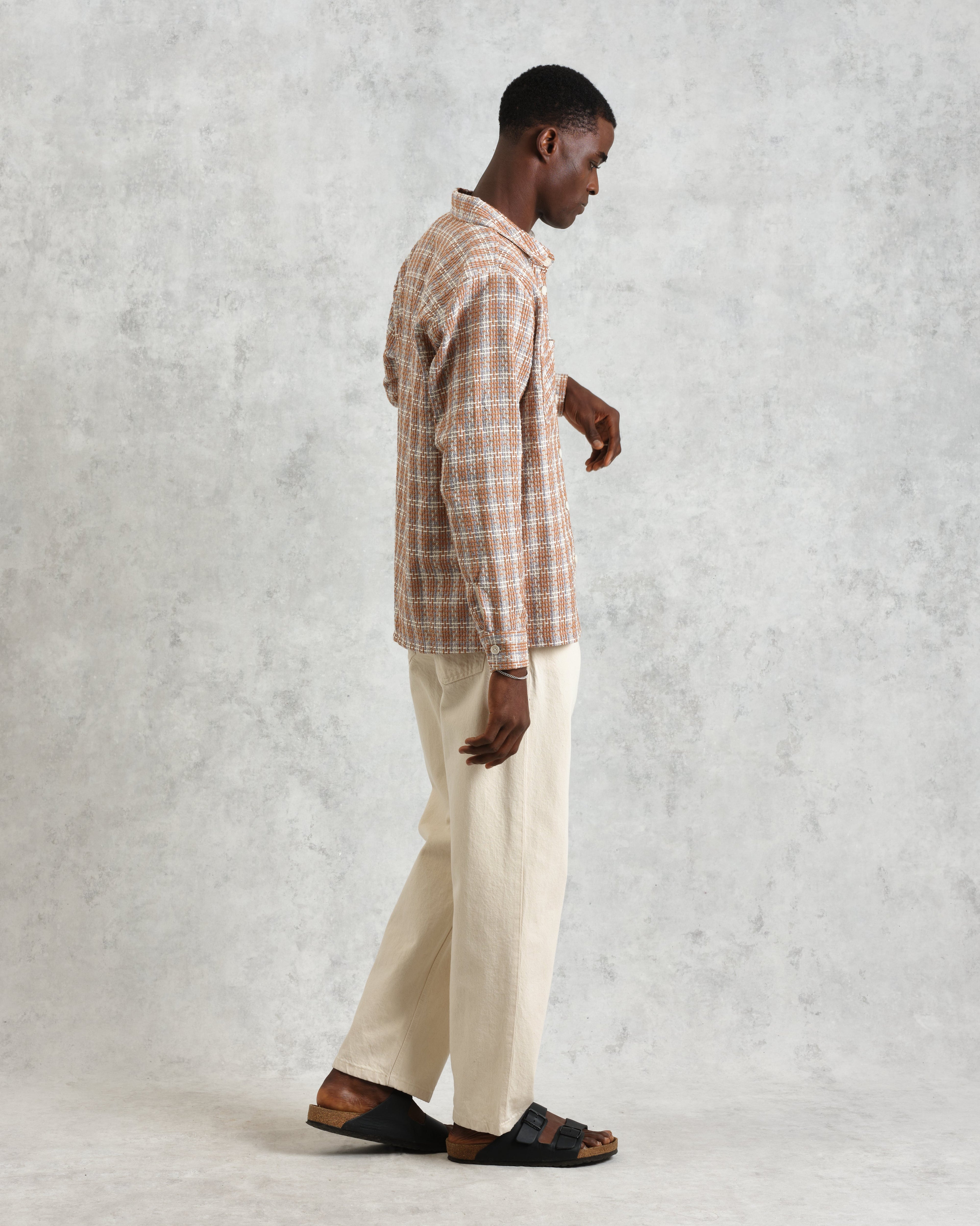 Whiting - Tan And Multicolour Ladder Check Overshirt