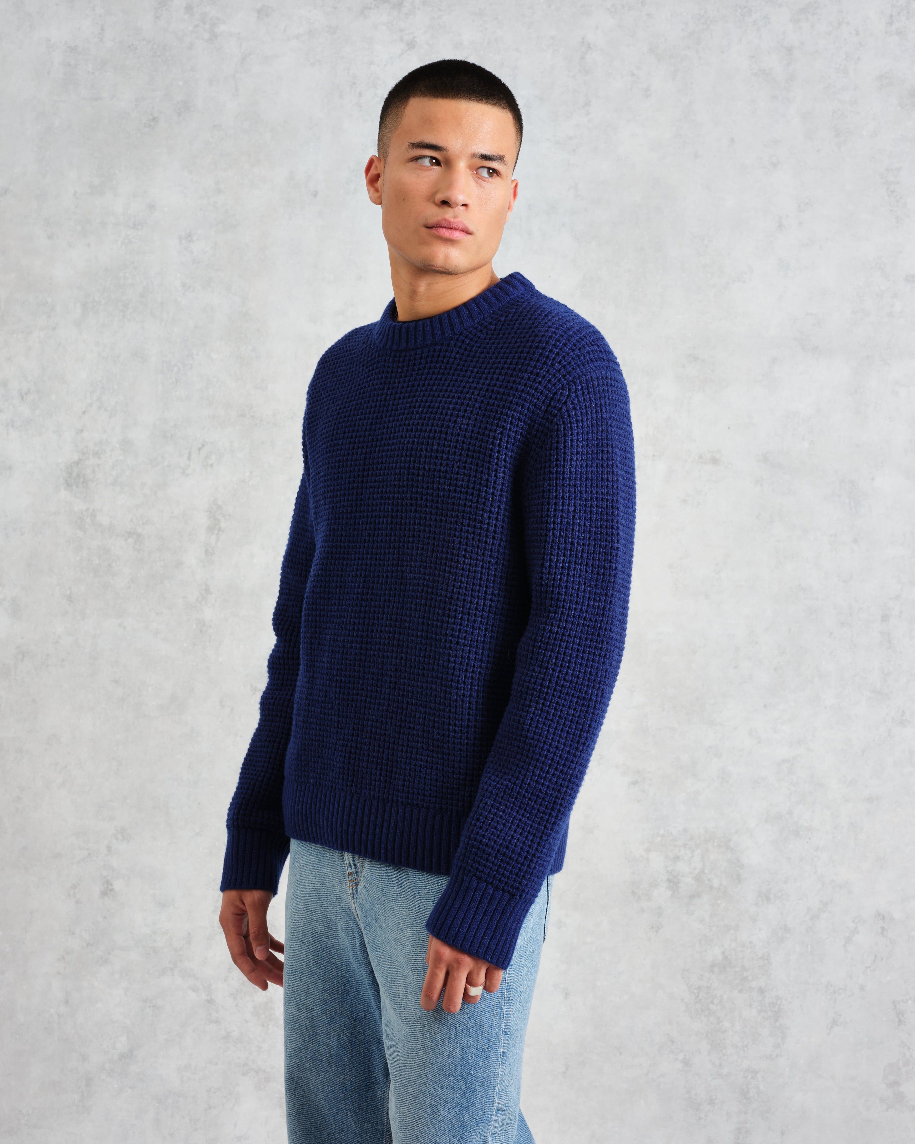 Wilde - Blue Waffle Knit Jumper