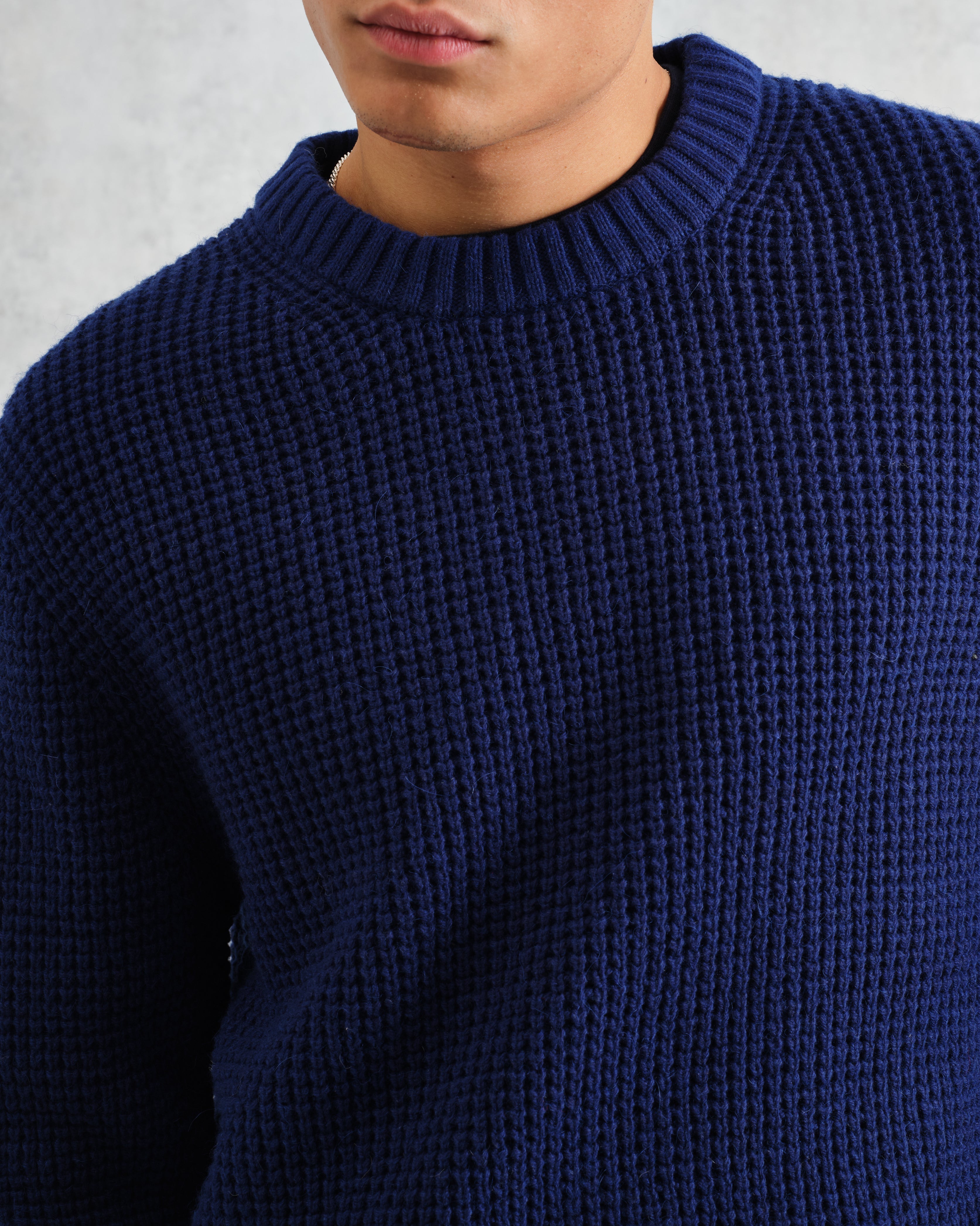 Wilde - Blue Waffle Knit Jumper