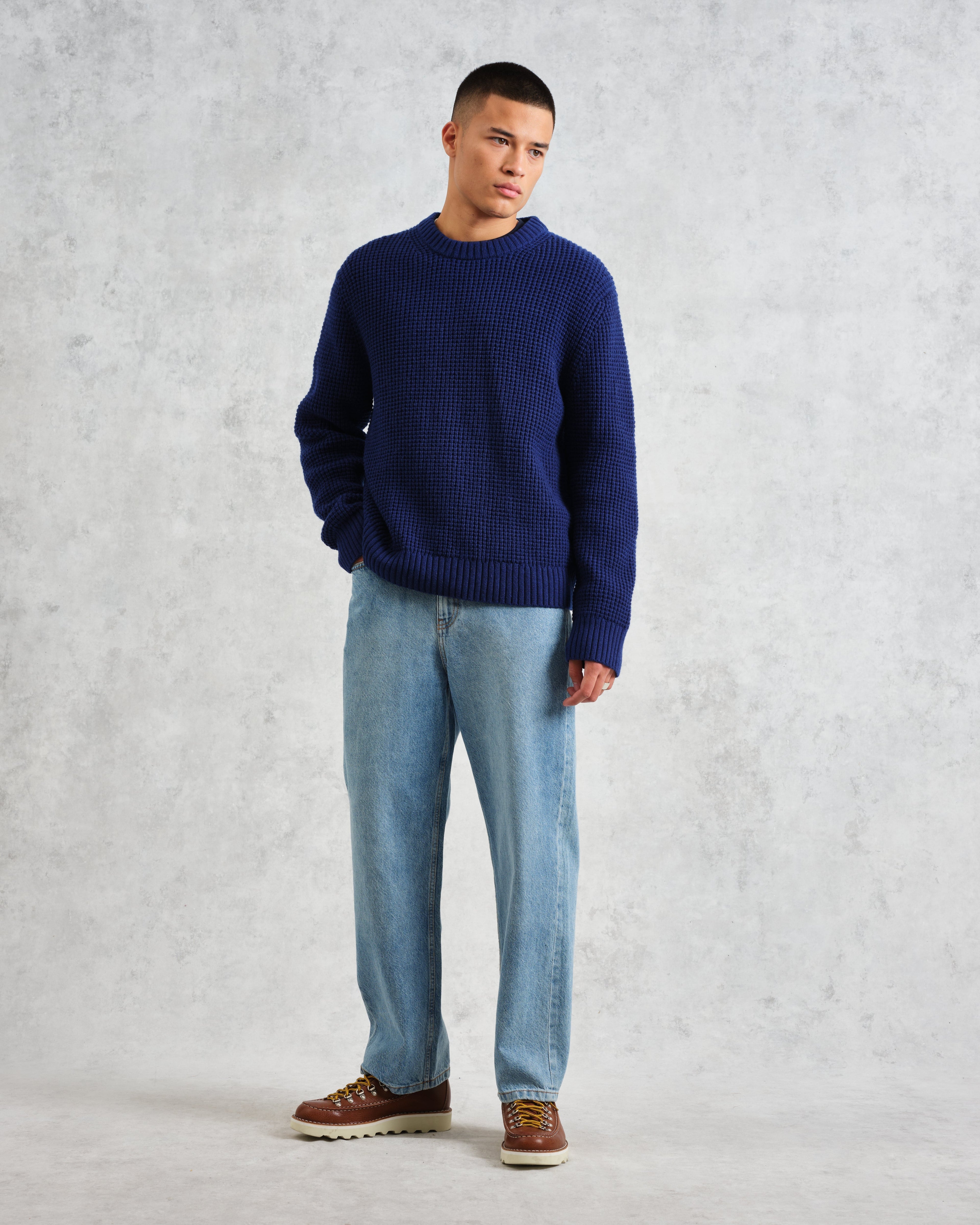 Wilde - Blue Waffle Knit Jumper