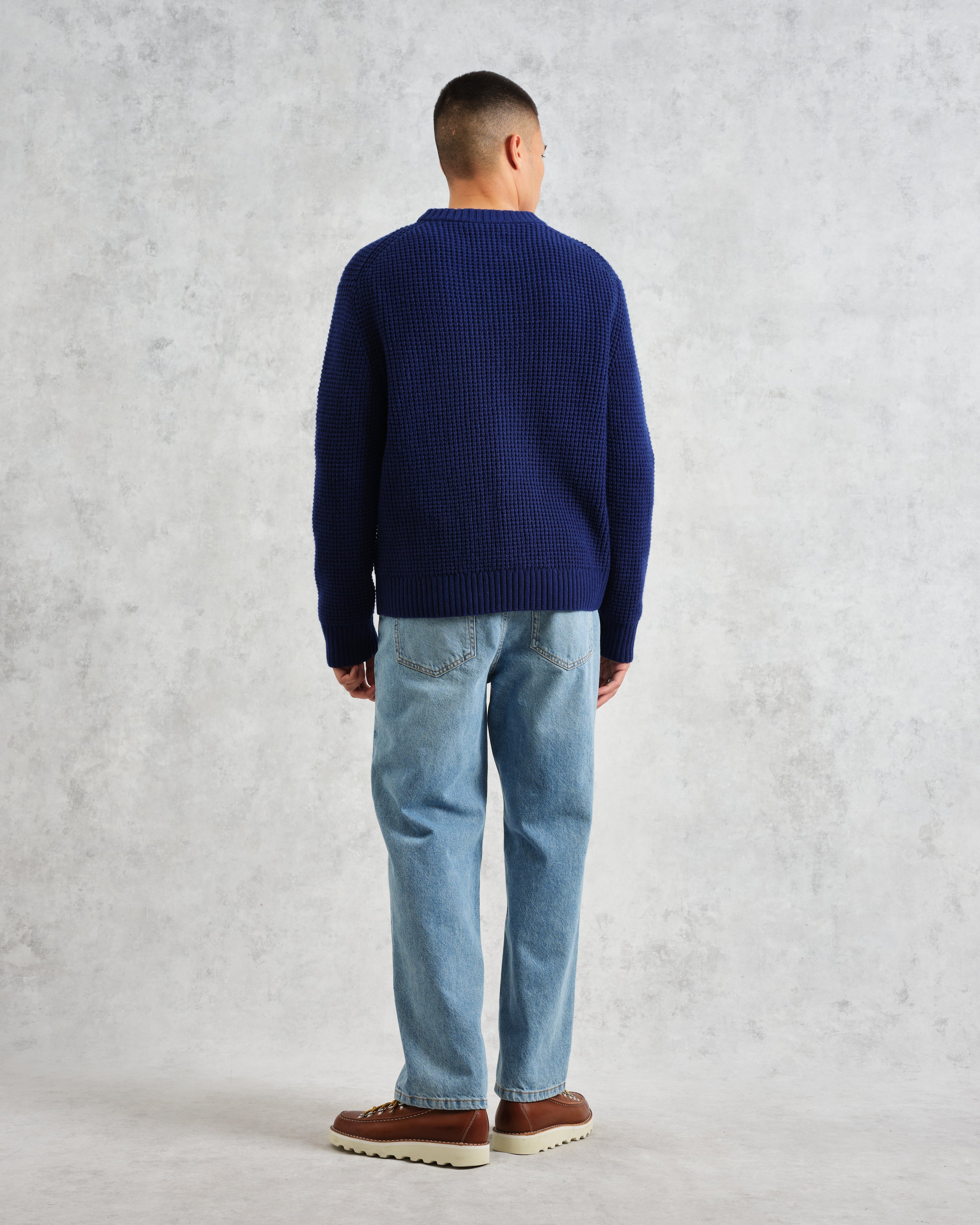 Wilde - Blue Waffle Knit Jumper