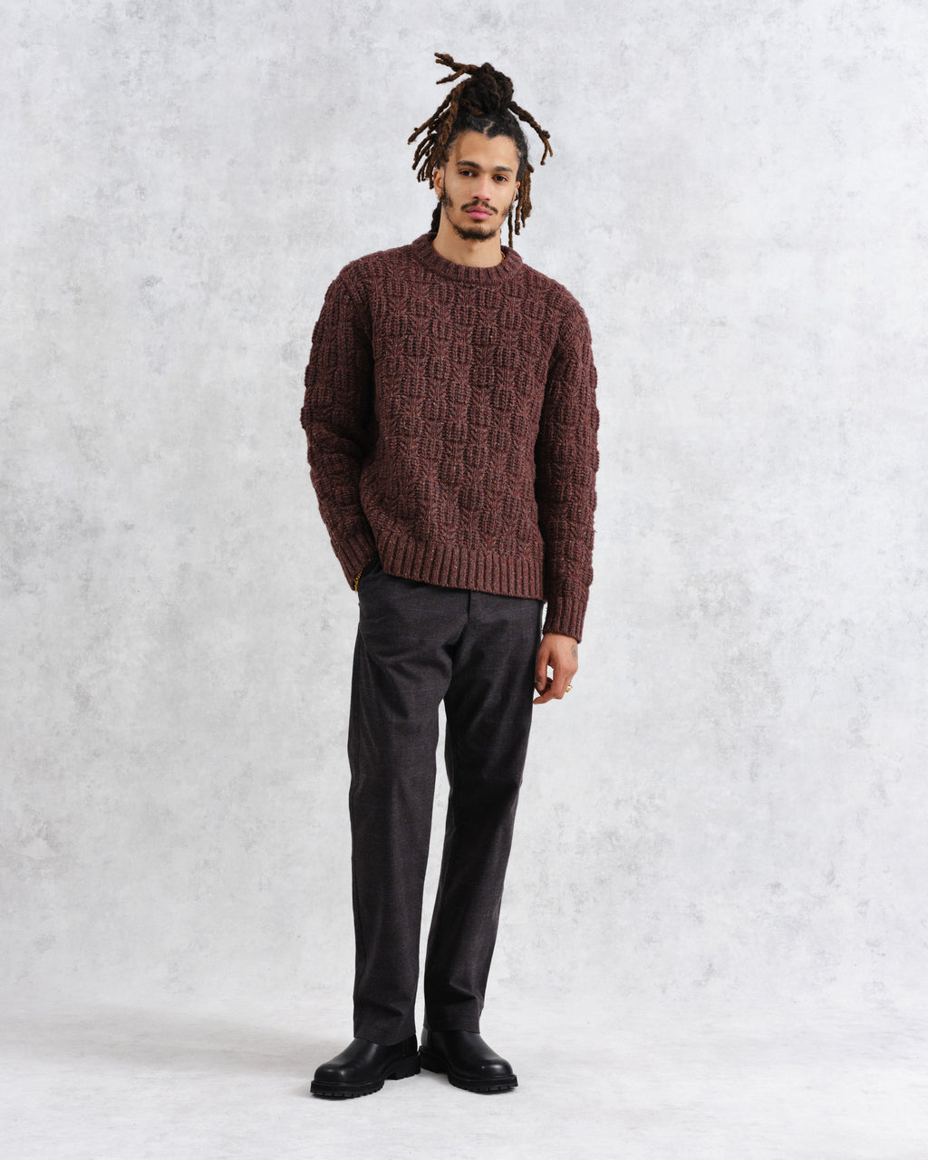 Wilde - Brown Checkerboard Leaf Jumper