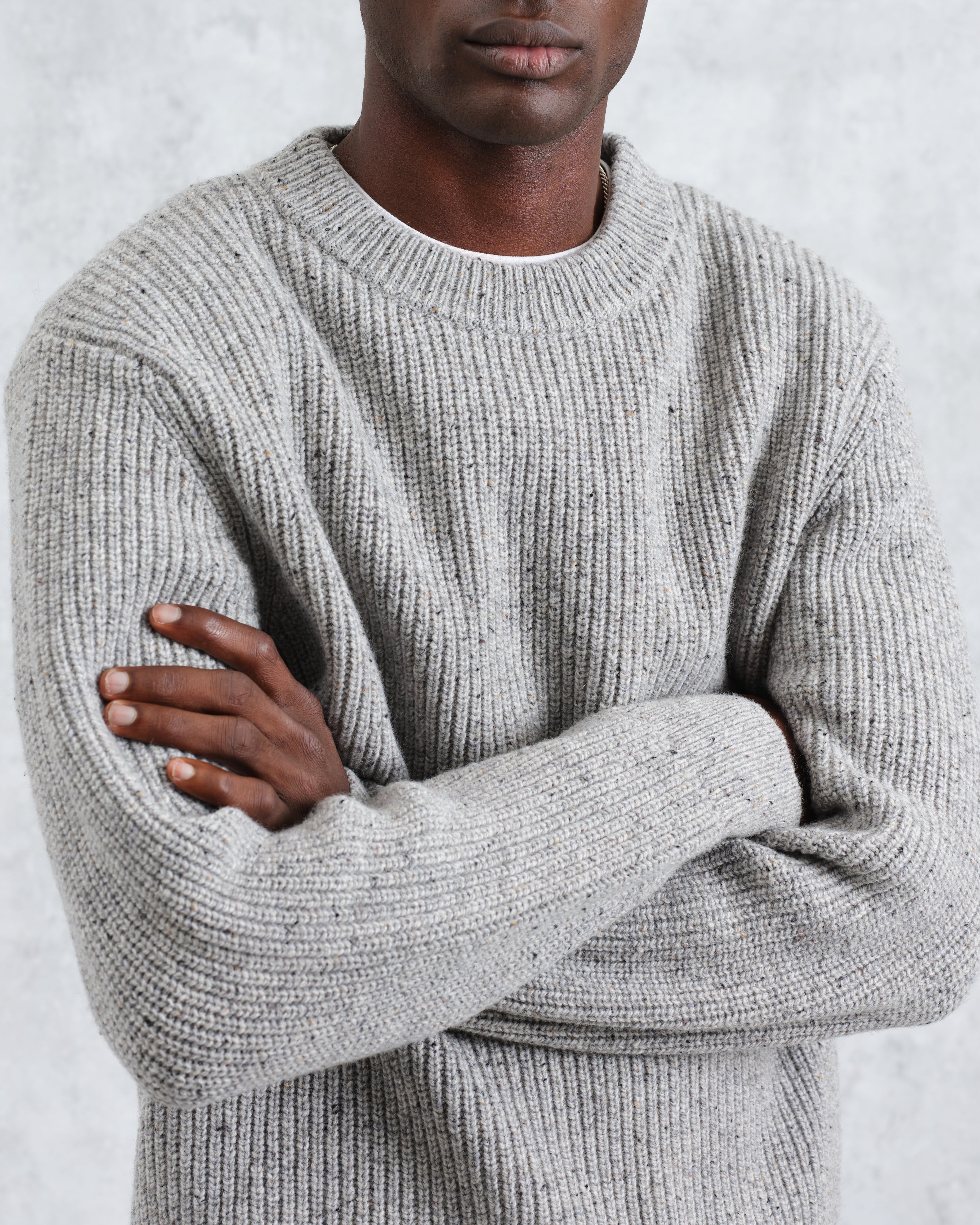 Wilde - Grey Fleck Wool Jumper
