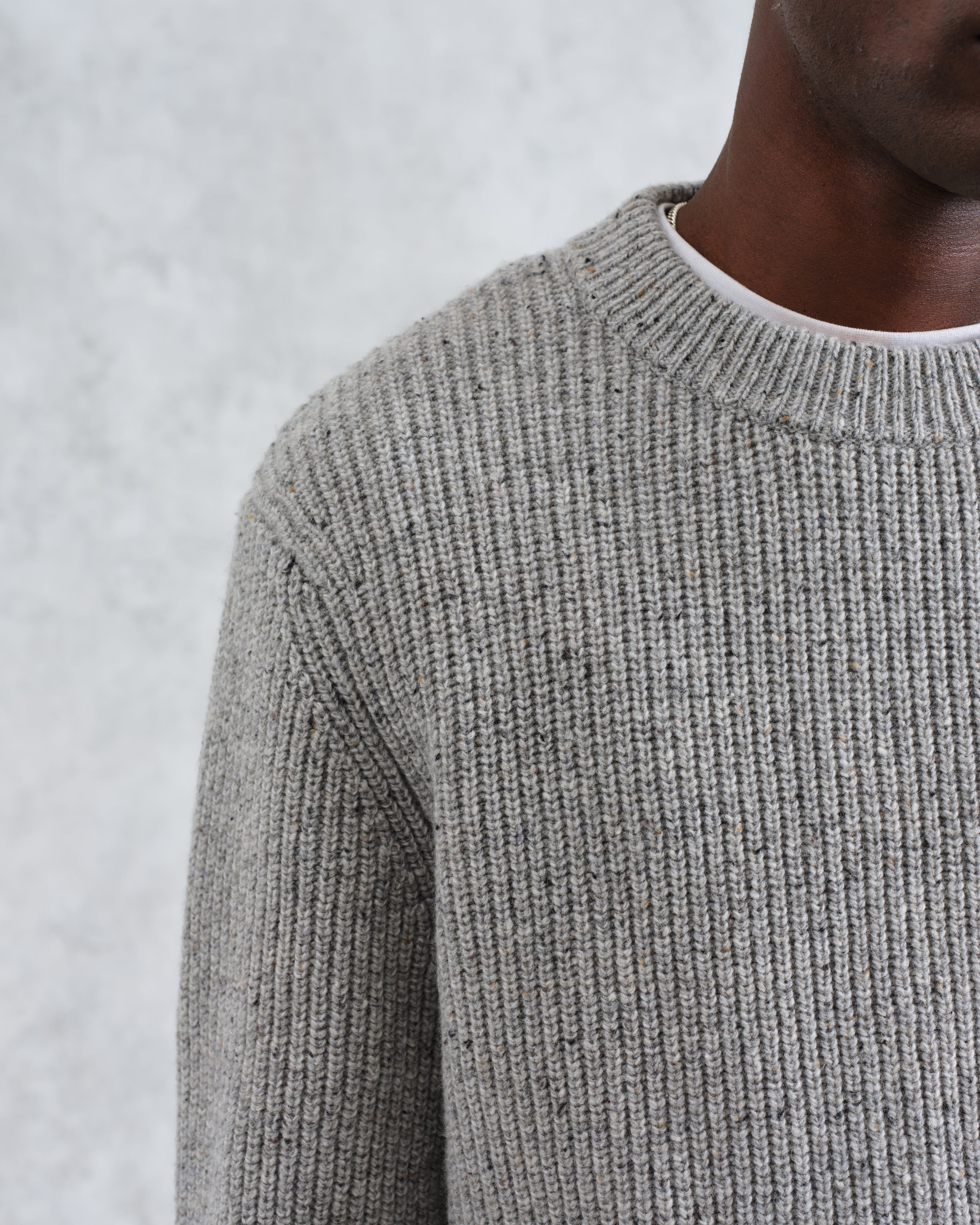 Wilde - Grey Fleck Wool Jumper