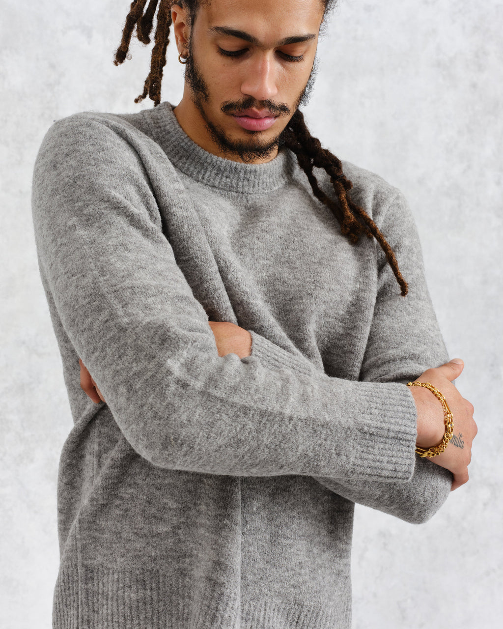 Wilde - Grey Marl Boucle Jumper