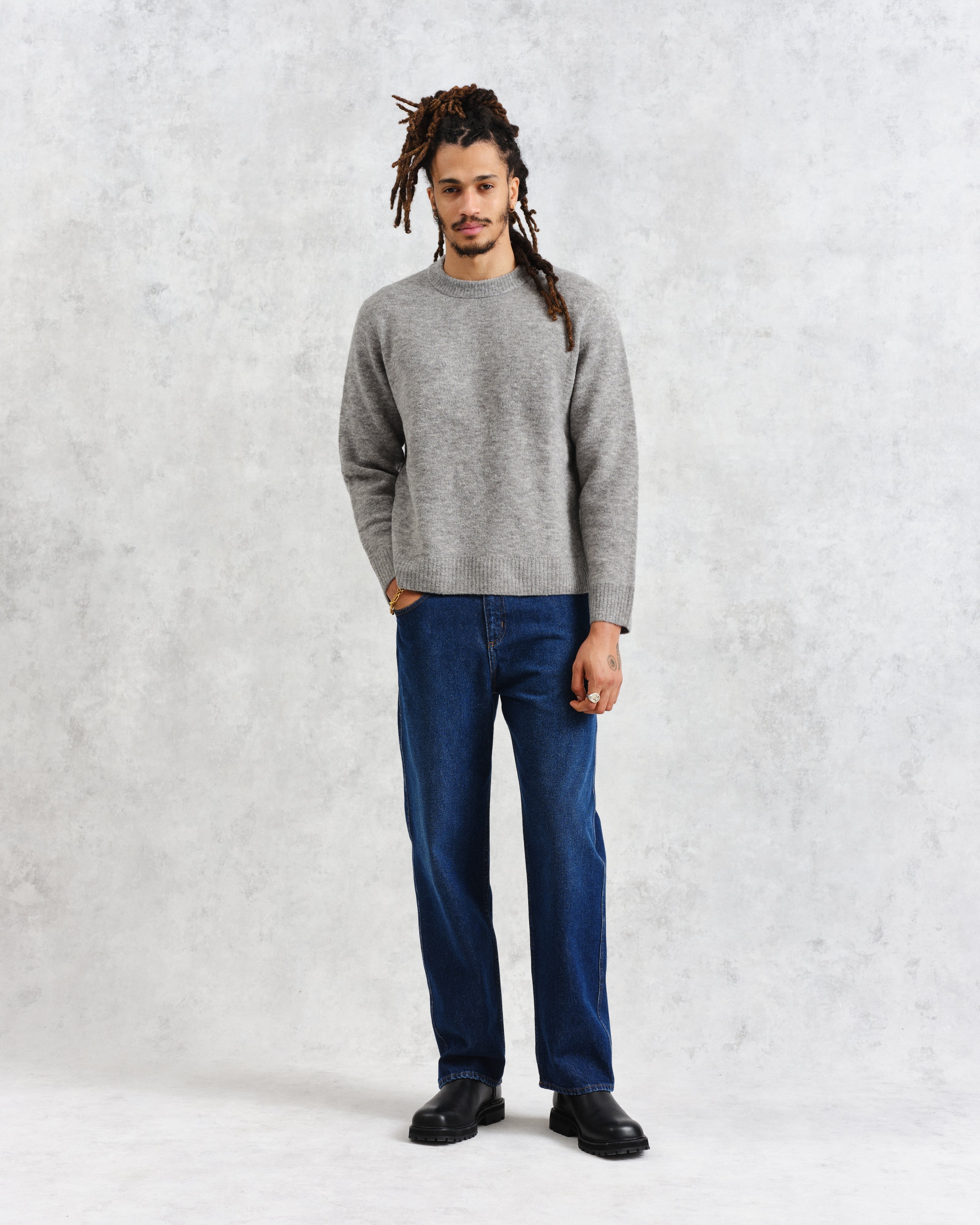 Wilde - Grey Marl Boucle Jumper