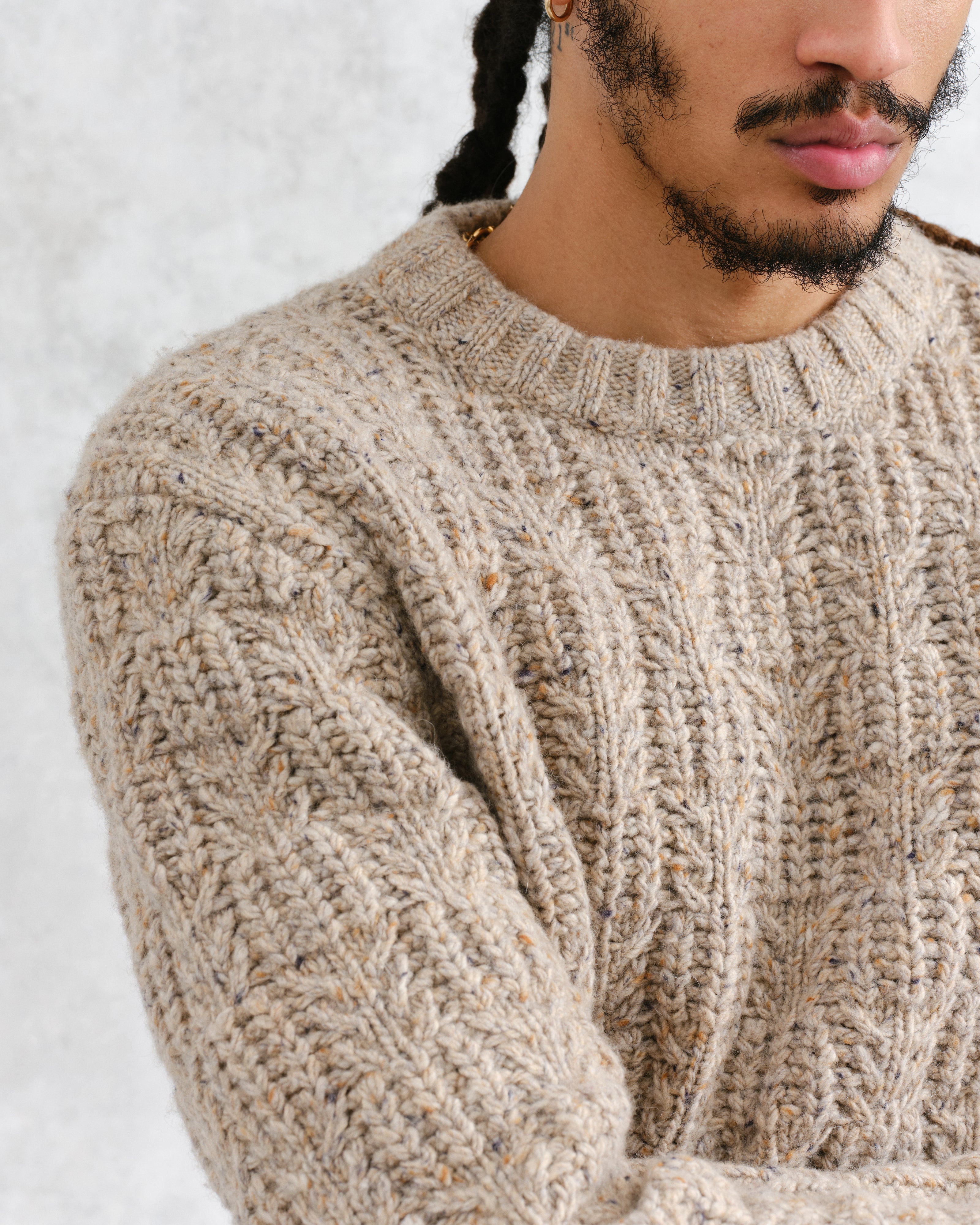 Wilde - Natural Checkerboard Leaf Jumper
