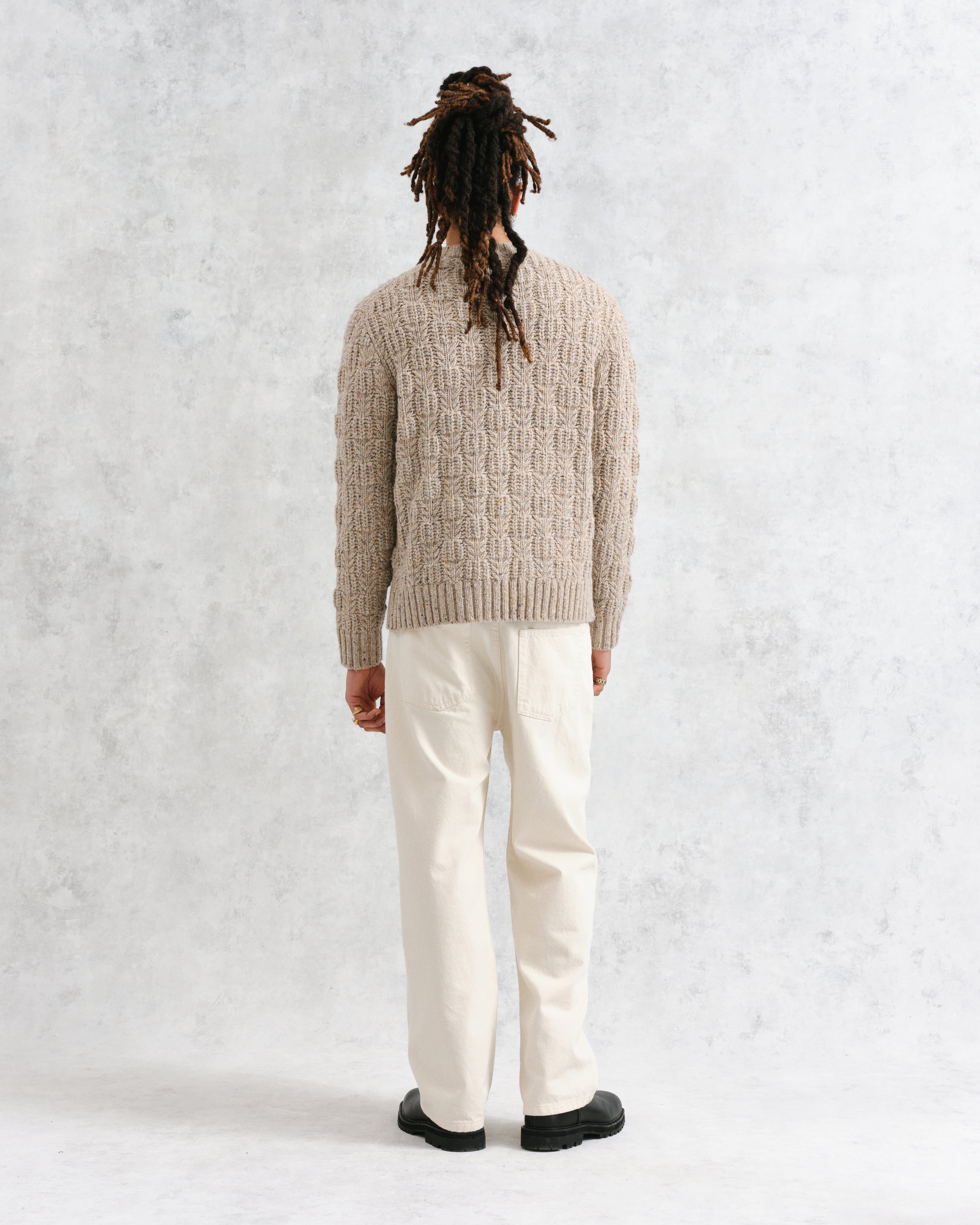 Wilde - Natural Checkerboard Leaf Jumper