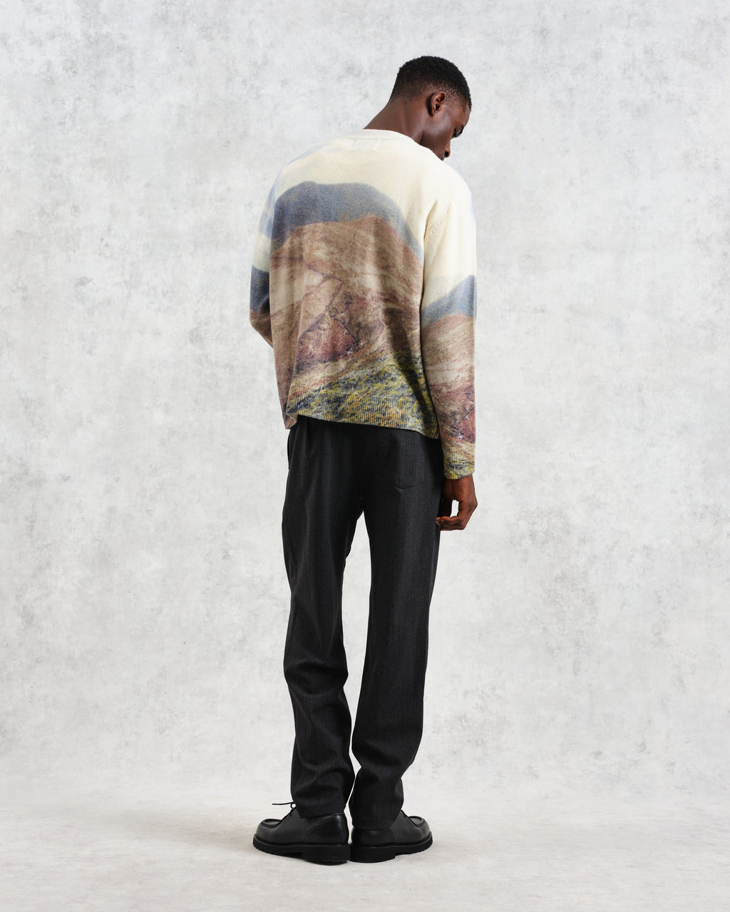 Wilde - Natural Landscape Print Wool Jumper