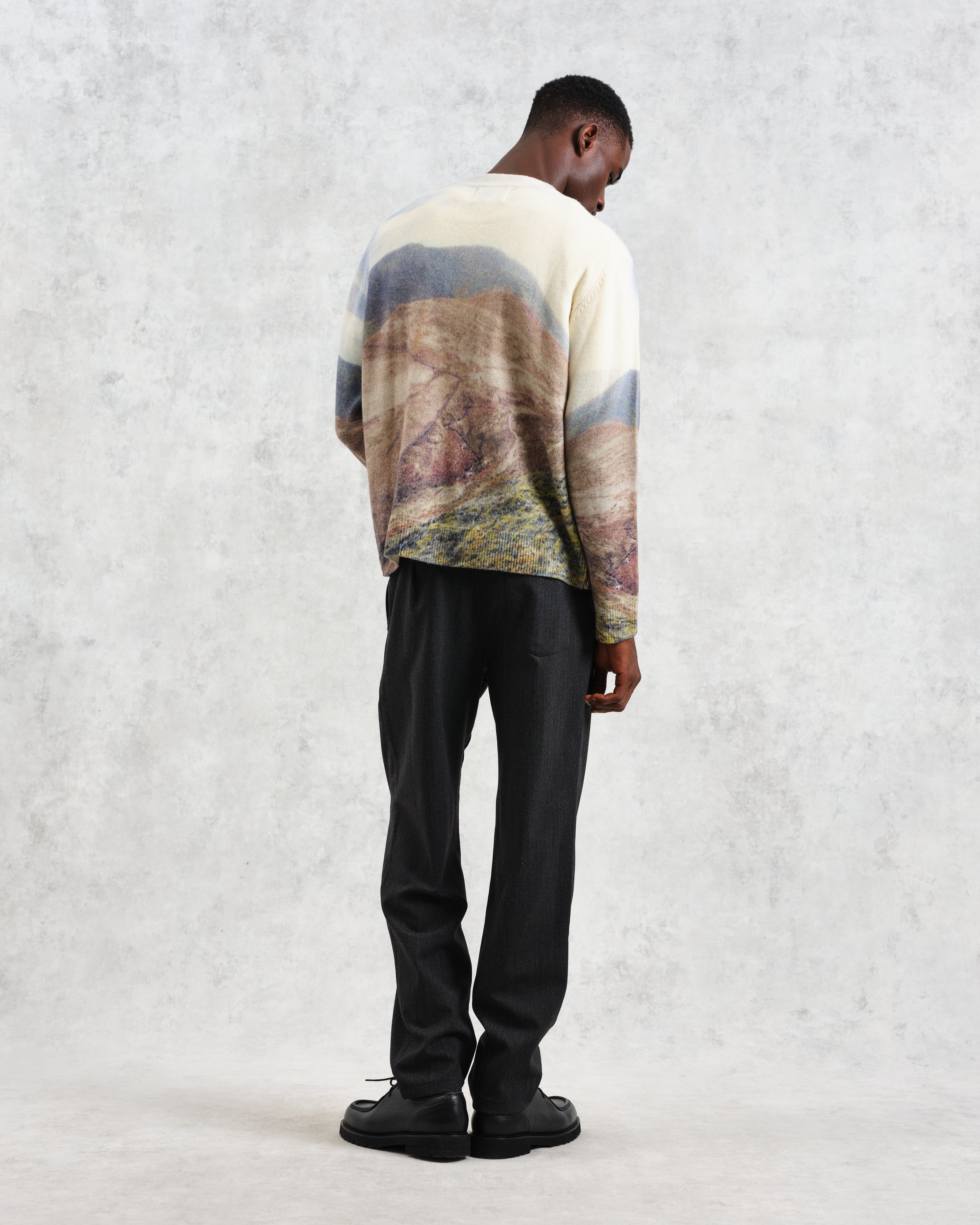 Wilde - Natural Landscape Print Wool Jumper