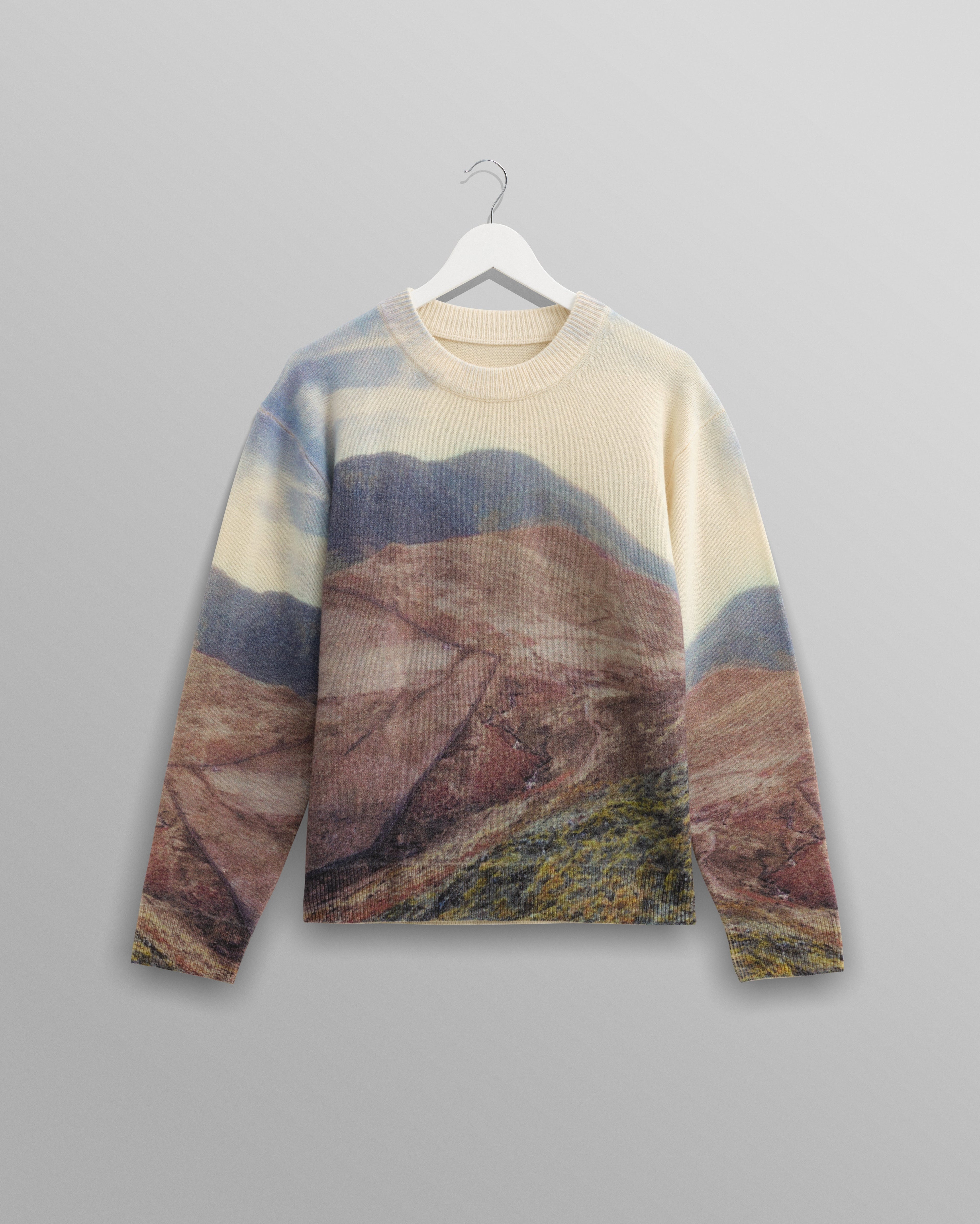 Wilde - Natural Landscape Print Wool Jumper