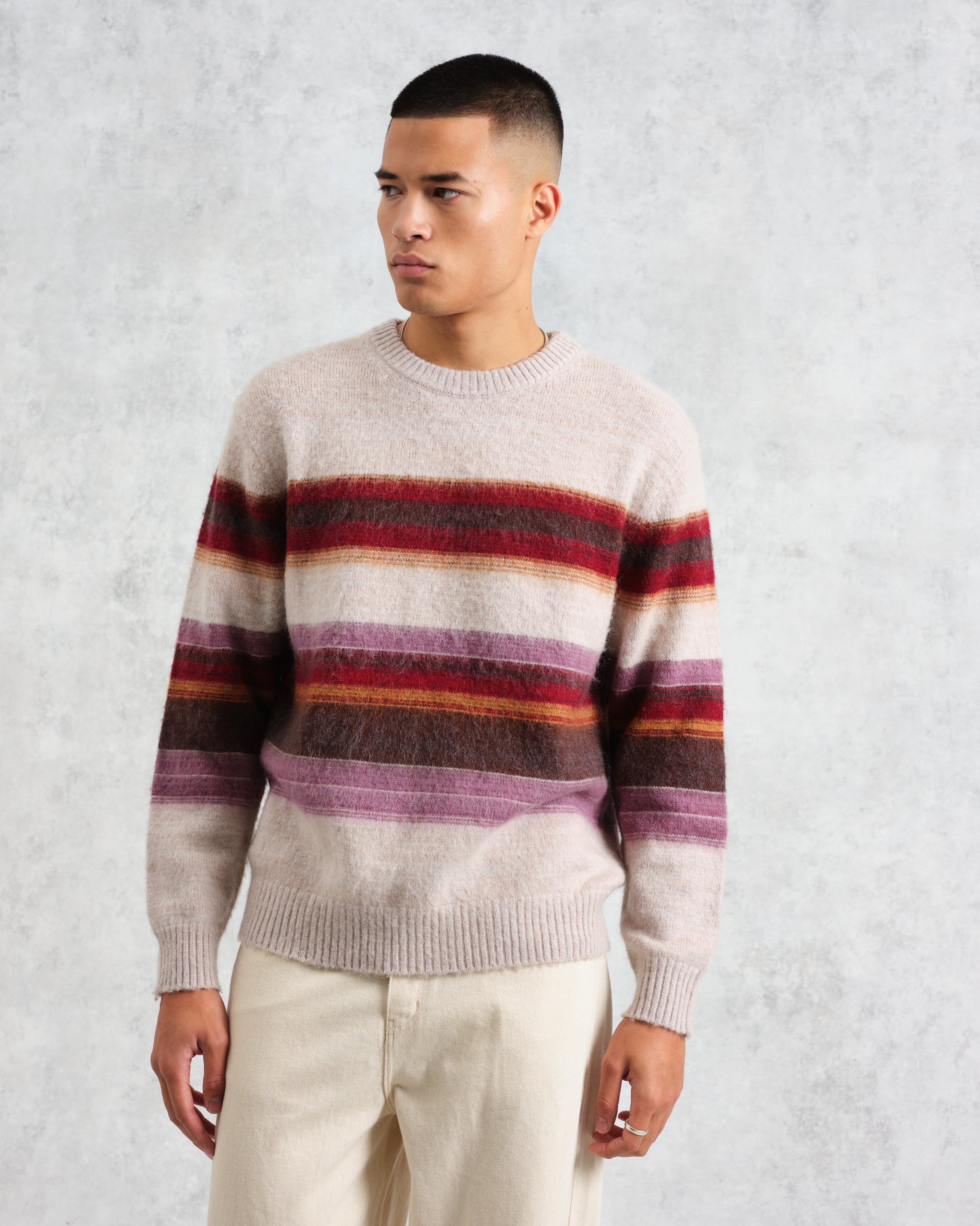 Wilde - Oatmeal Brush Stripe Wool Jumper