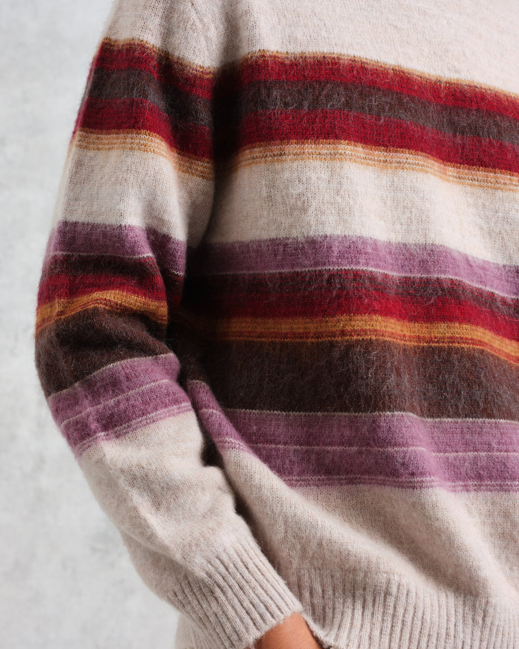 Wilde - Oatmeal Brush Stripe Wool Jumper