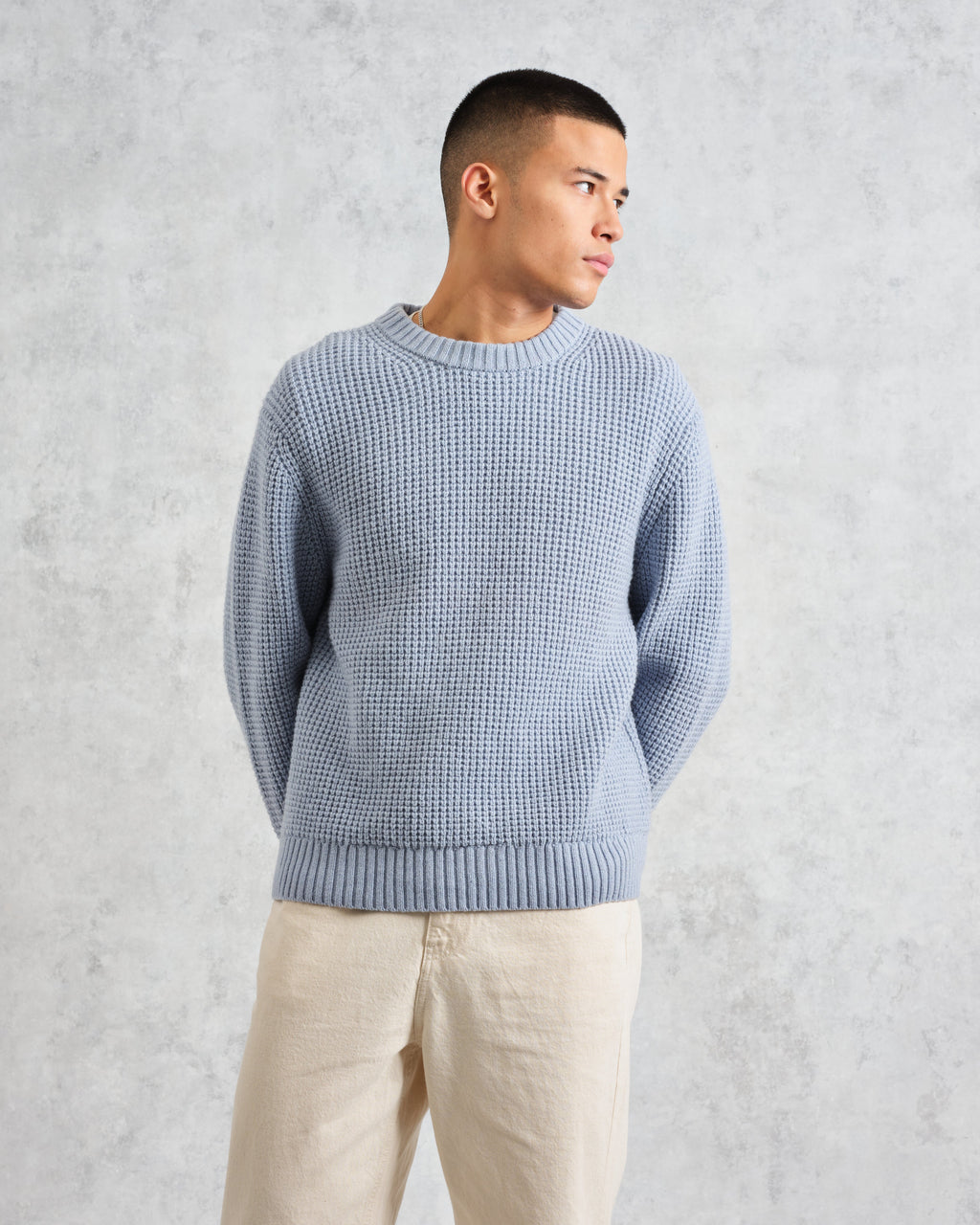 Wilde - Pale Blue Waffle Knit Jumper