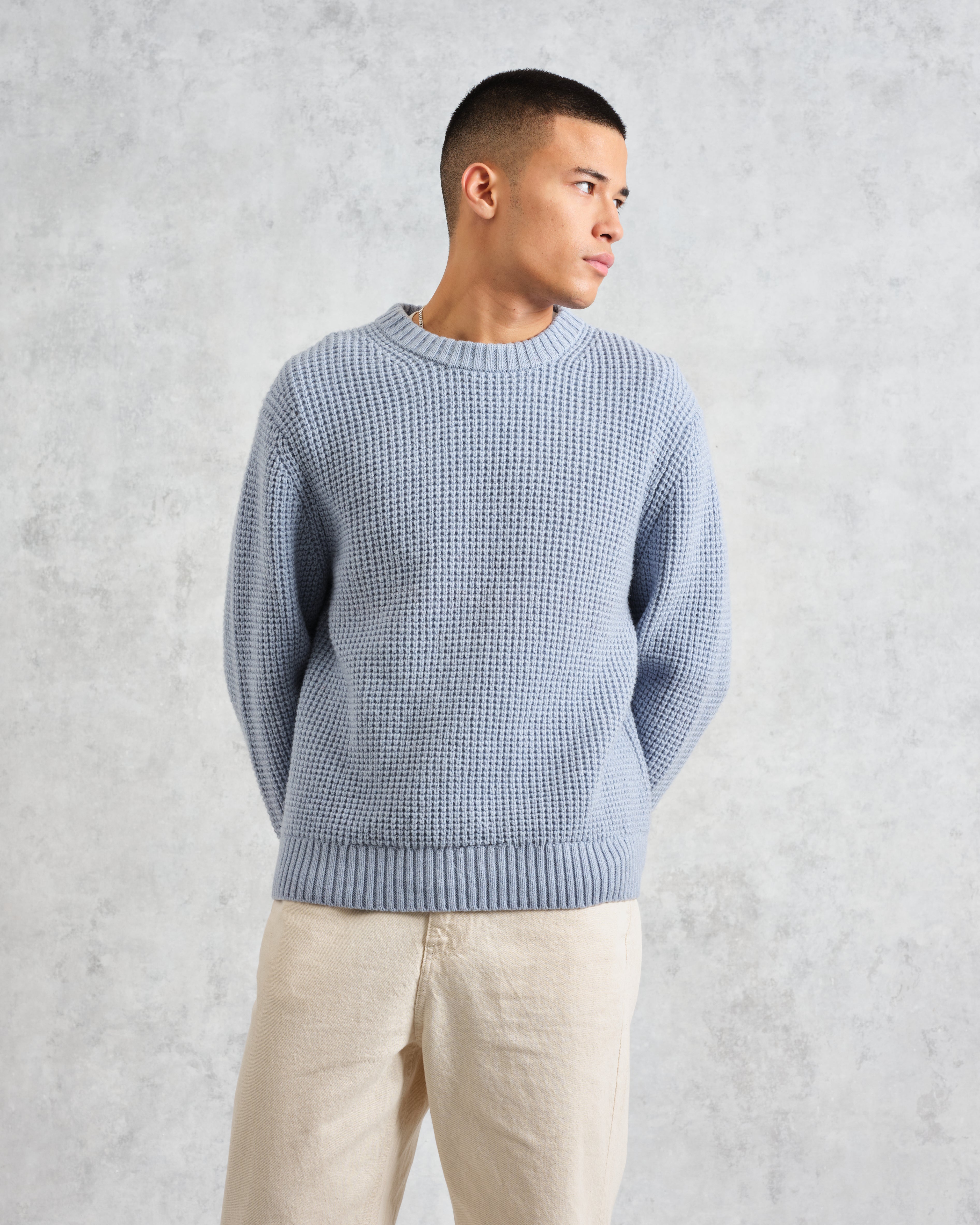 Wilde - Pale Blue Waffle Knit Jumper