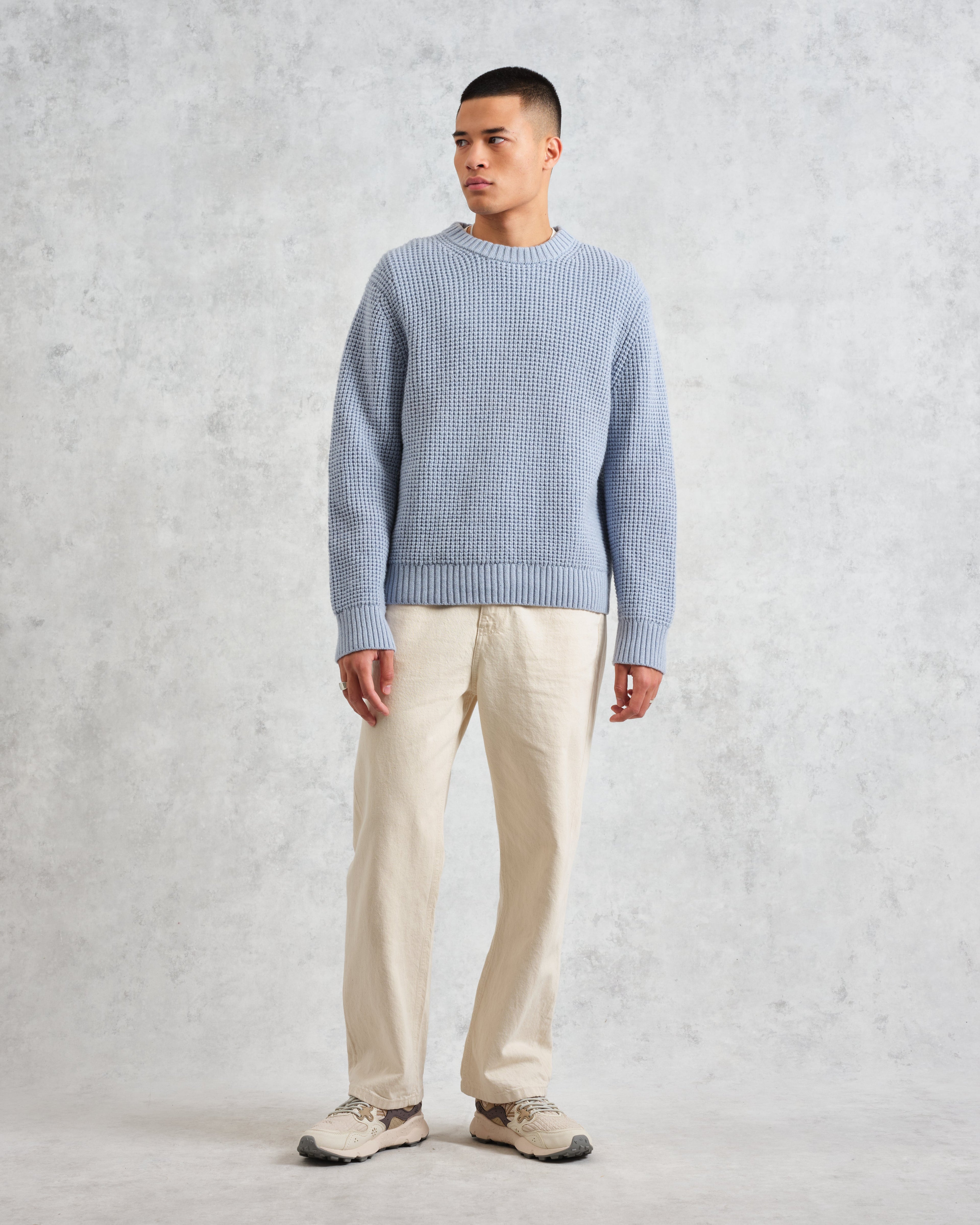 Wilde - Pale Blue Waffle Knit Jumper
